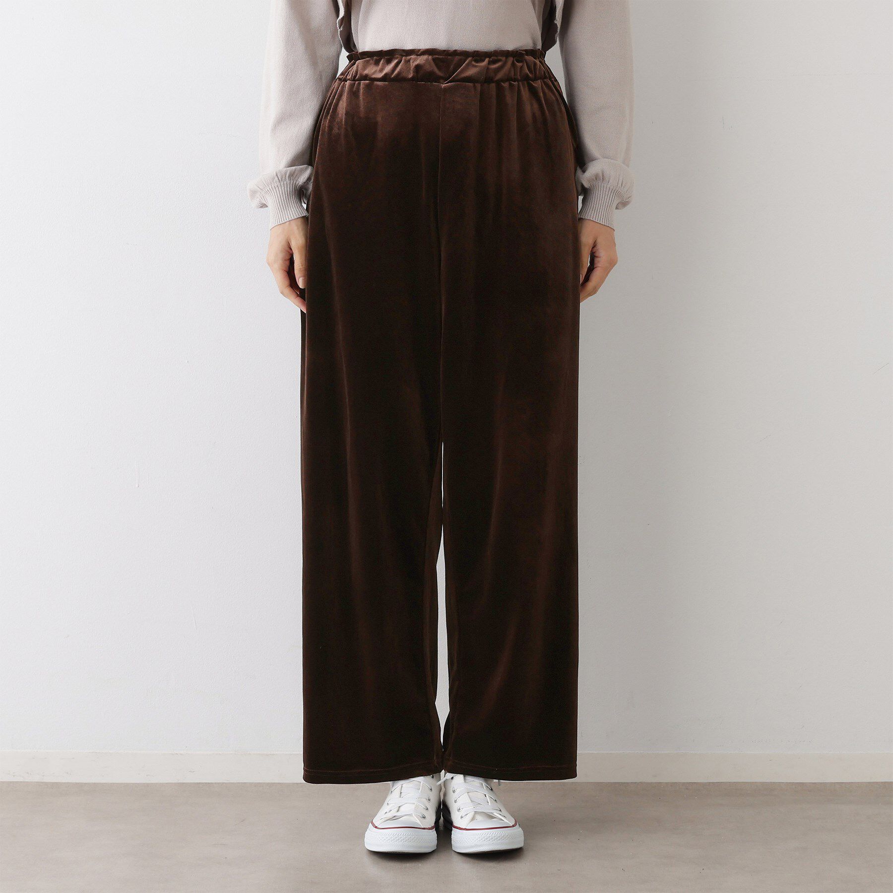 Dessin「【ウエストゴム/洗える】ベロアイージーパンツ」|その他|