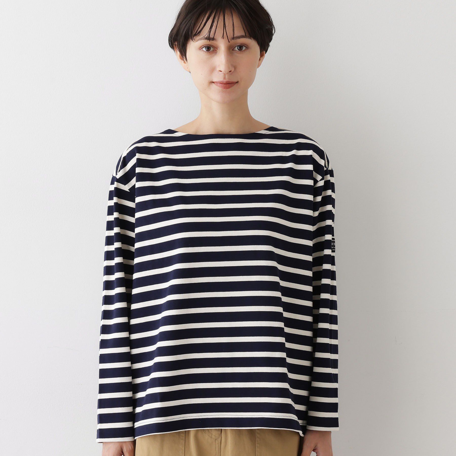 Dessin「【ユニセックス・洗える】ボートネックボーダーカットソー」|Tシャツ・カットソー|