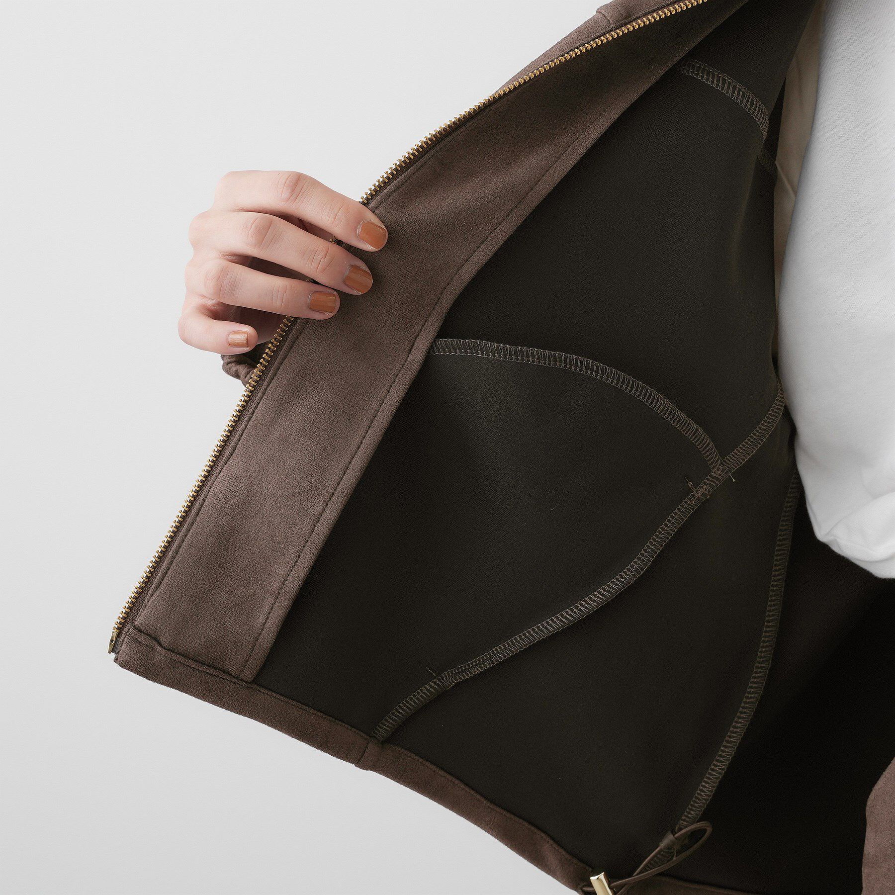 Dessin「【セットアップ可・洗える】マシュマロスウェードジップブルゾン」|ブルゾン・スタジャン|