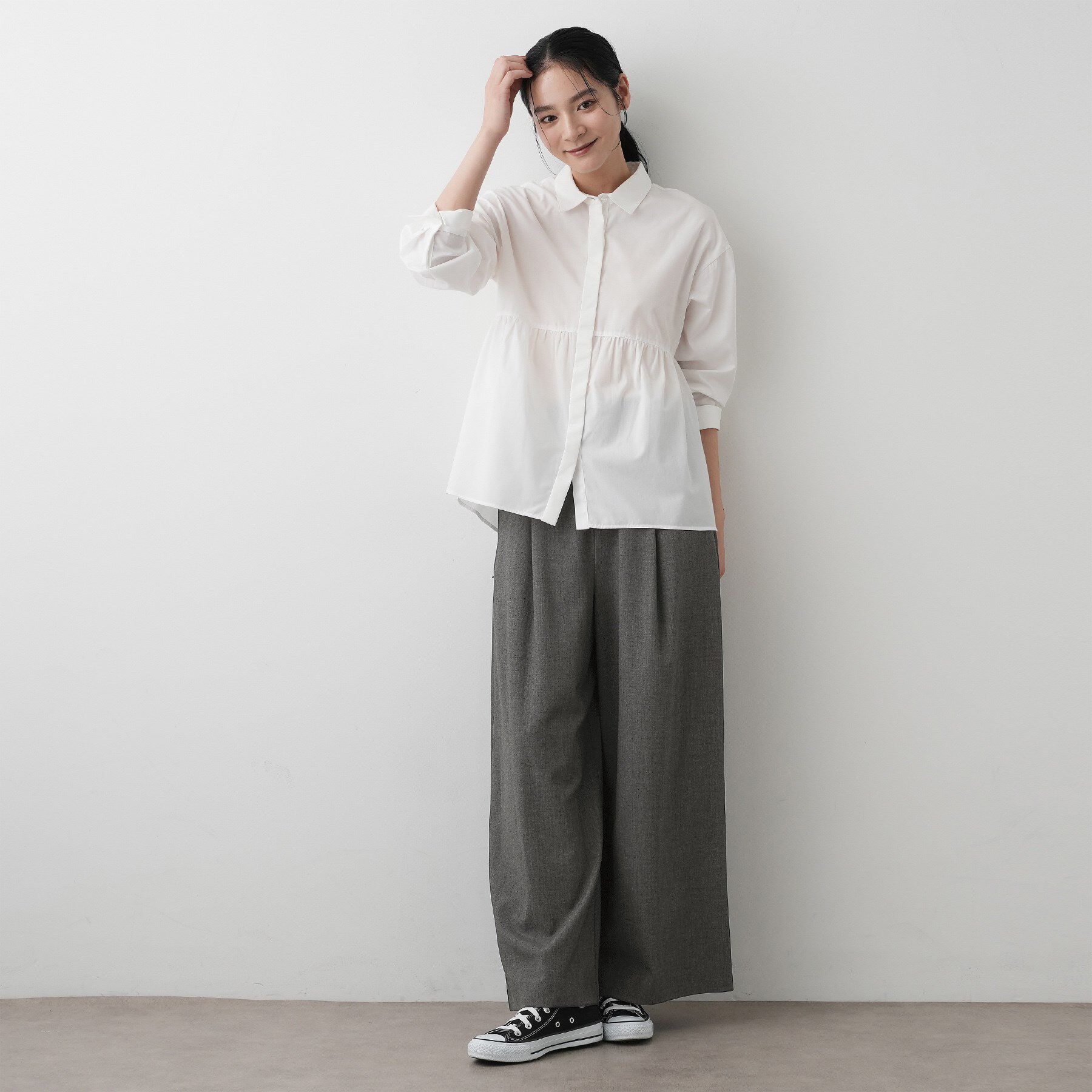 Dessin「【セットアップ可・洗える】ハイウエストタックパンツ」|その他|