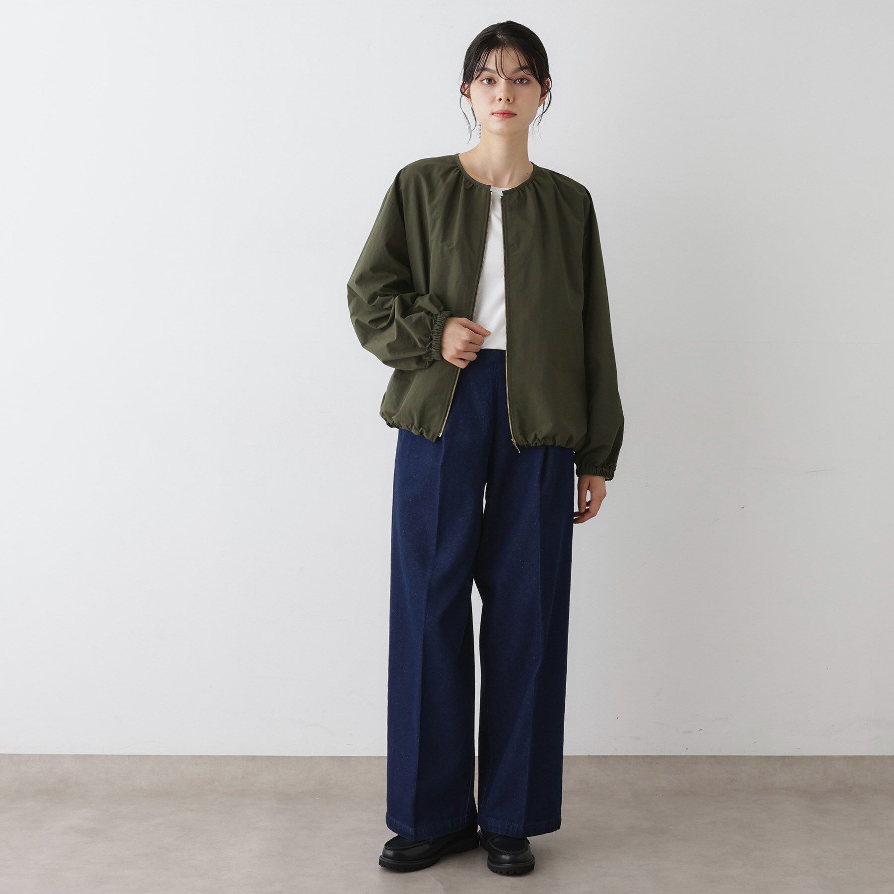 Dessin「【撥水・洗える】クルーネックブルゾン」|ブルゾン・スタジャン|