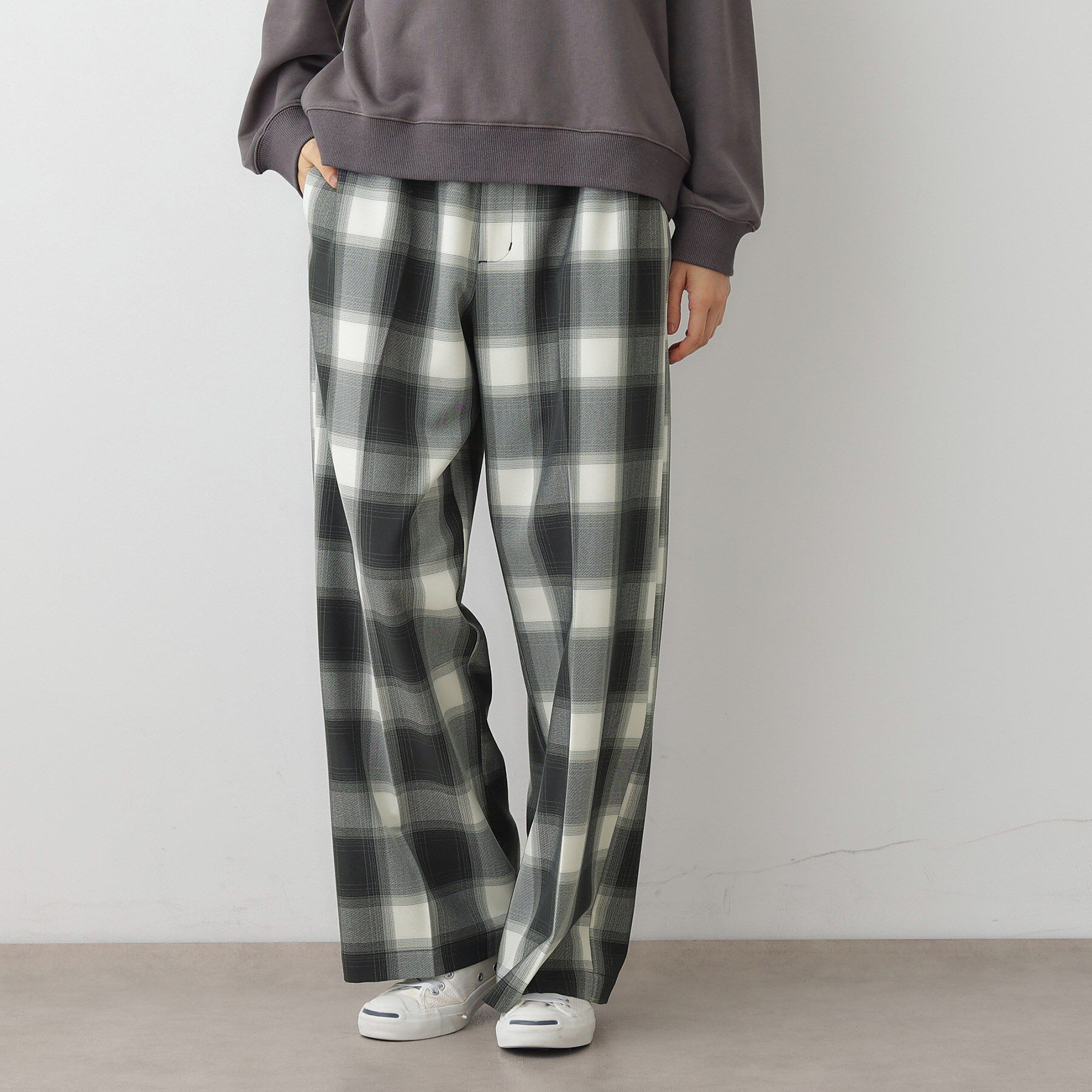 Dessin「【ユニセックス/ウエストゴム】チェック柄パンツ」|その他|ブラック(319)