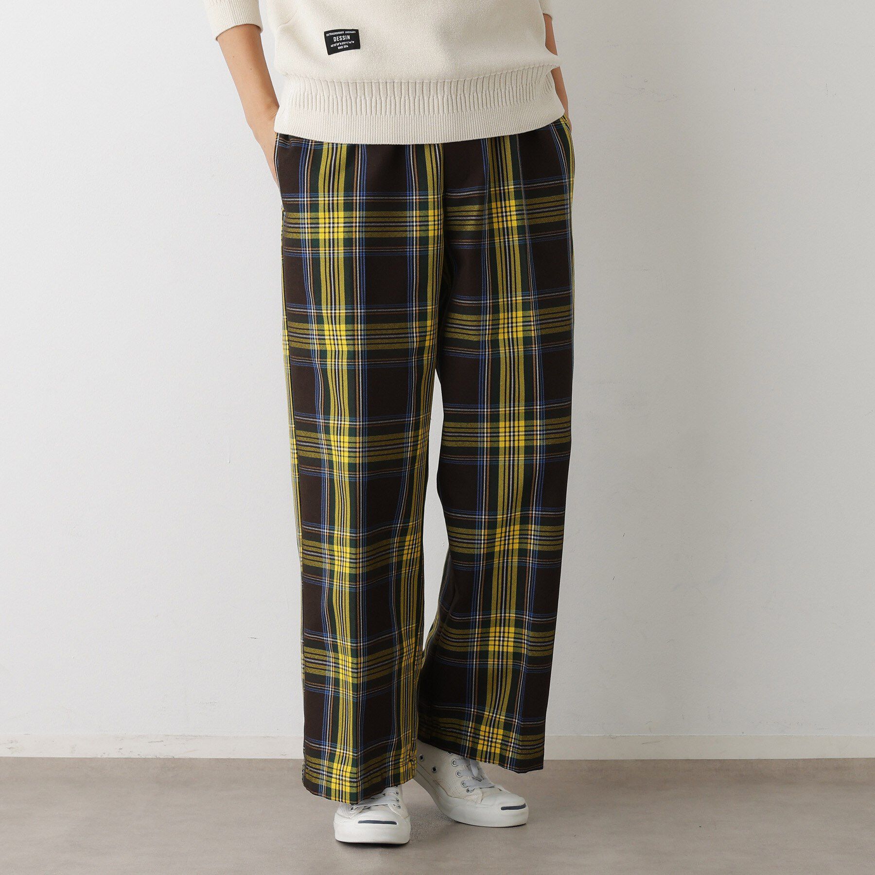 Dessin「【ユニセックス/ウエストゴム】チェック柄パンツ」|その他|モカブラウン(342