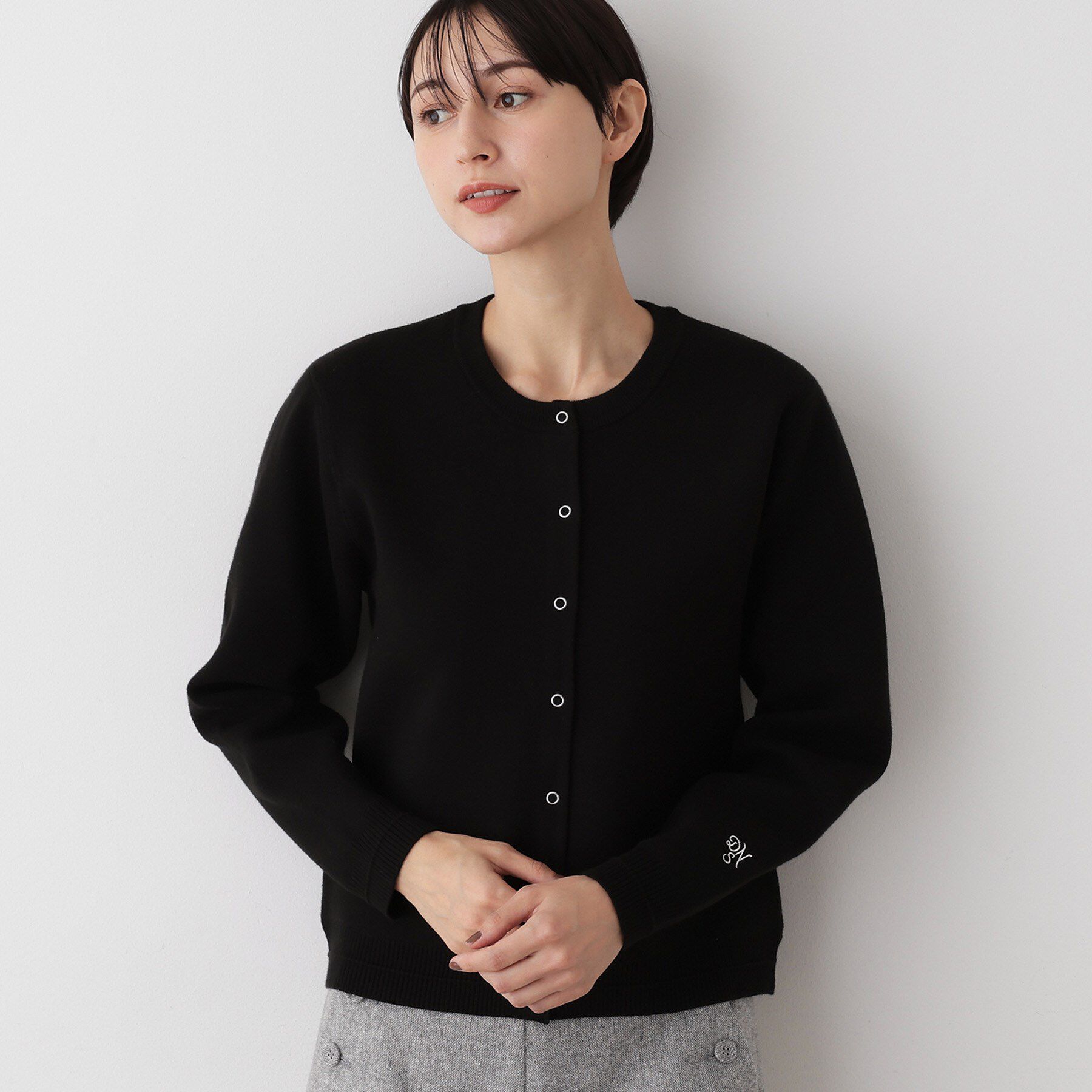 Dessin「【洗える】クルーネックカーディガン」|ニット・セーター|ブラック(019)