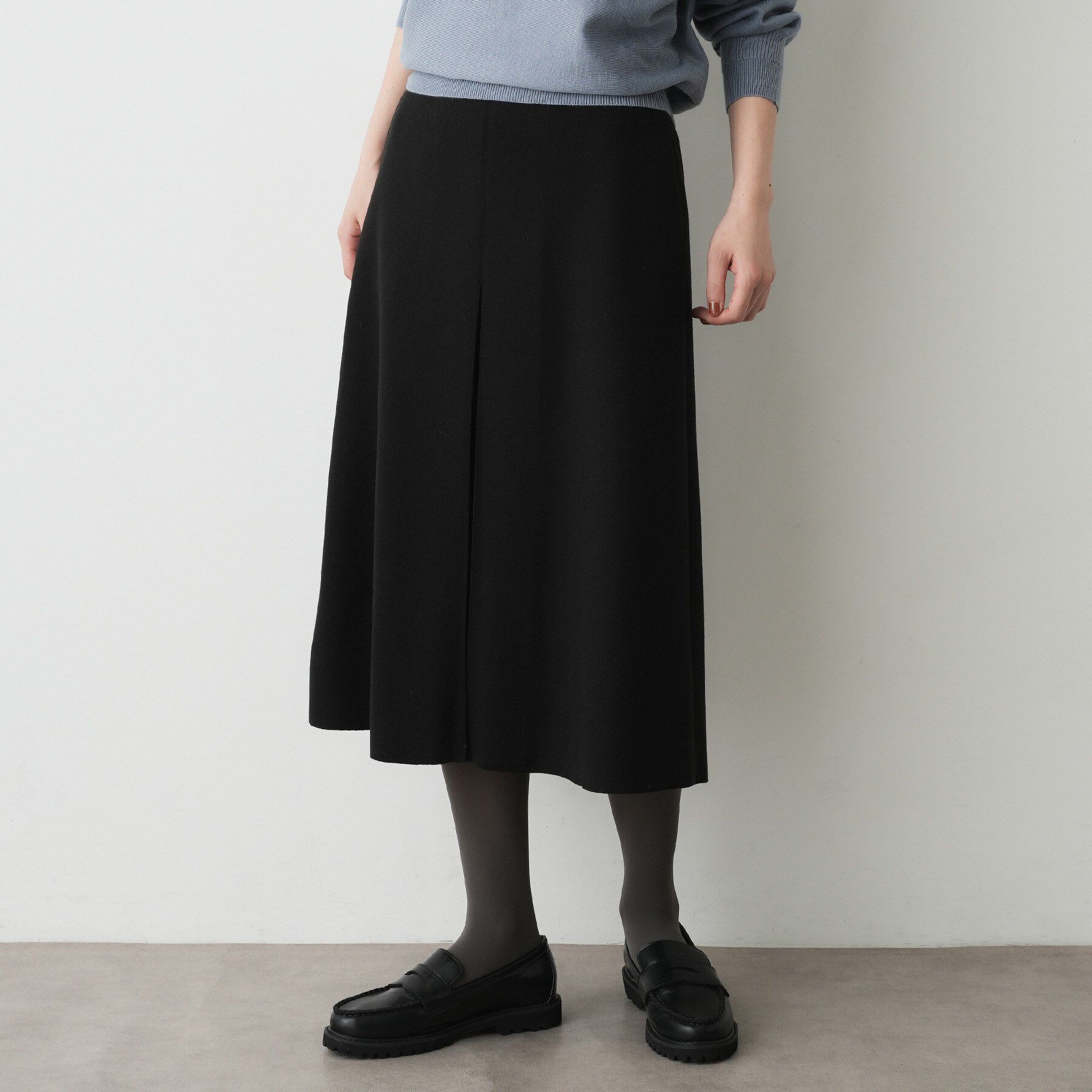 Dessin「メルトンジャージボックスタックスカート」|スカート|ブラック(019)