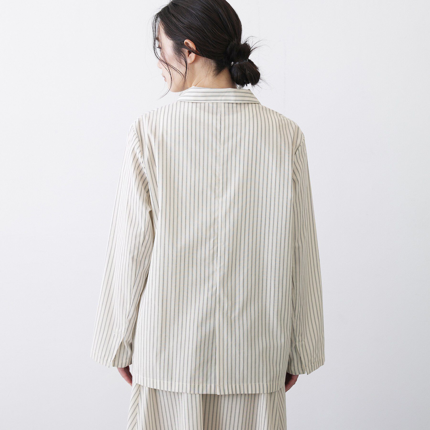 Dessin「【セットアップ可/洗える】ストライプシャツジャケット」|テーラードジャケット|