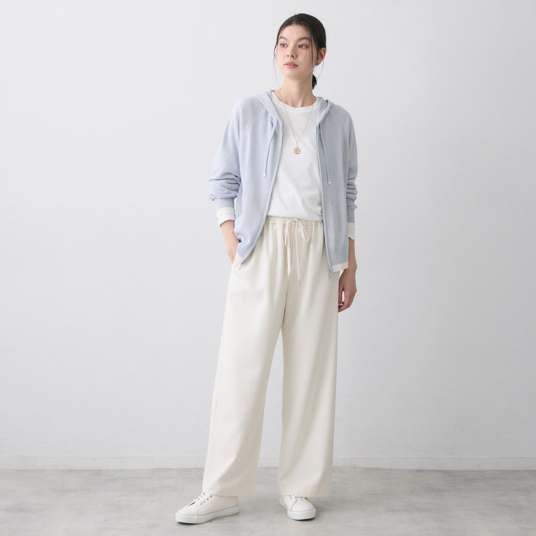 Dessin「【洗える】リネン混フーデッドパーカー」|パーカー|