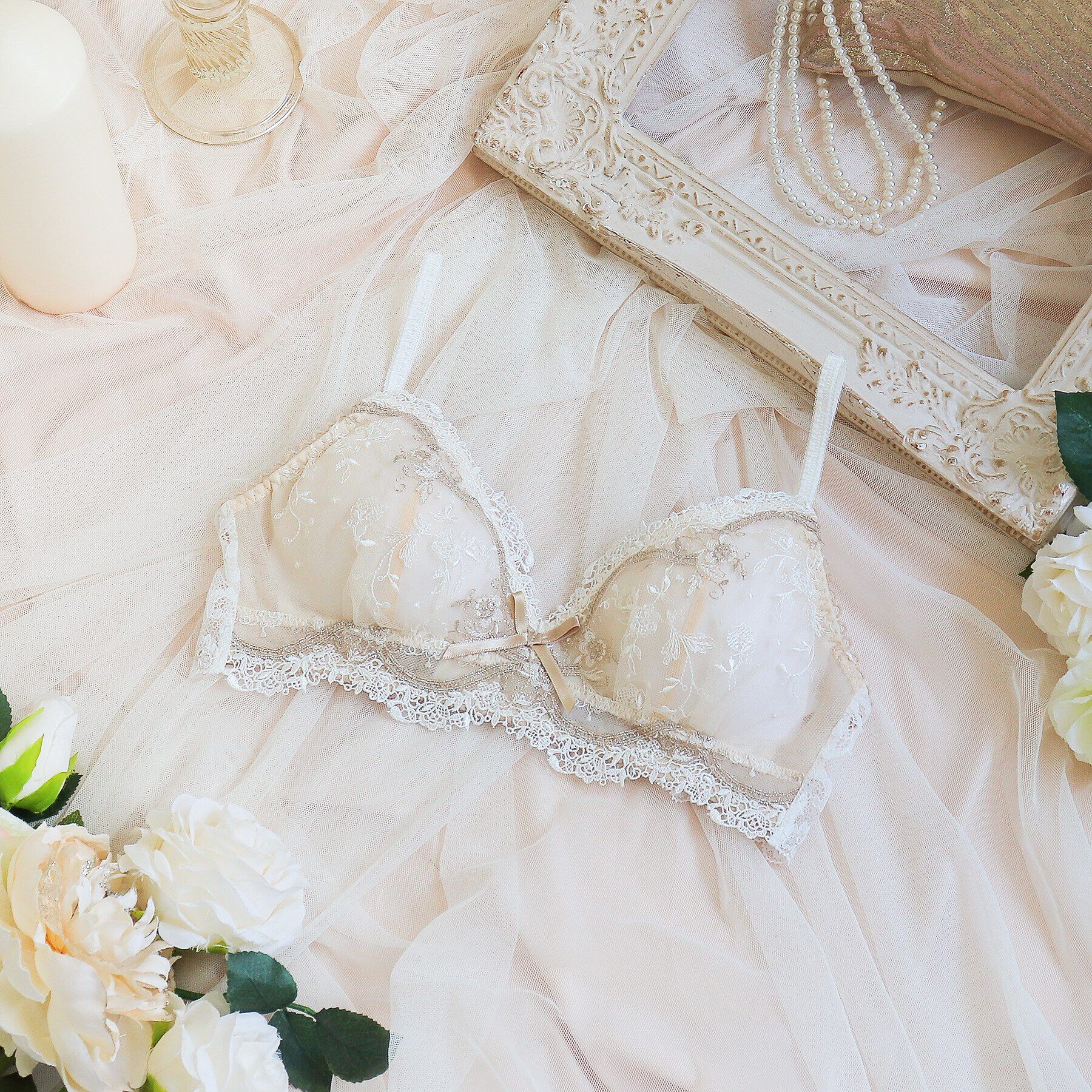 Risa Magli「アリアンナ ソフトブラ」|インナー|ホワイト(001)