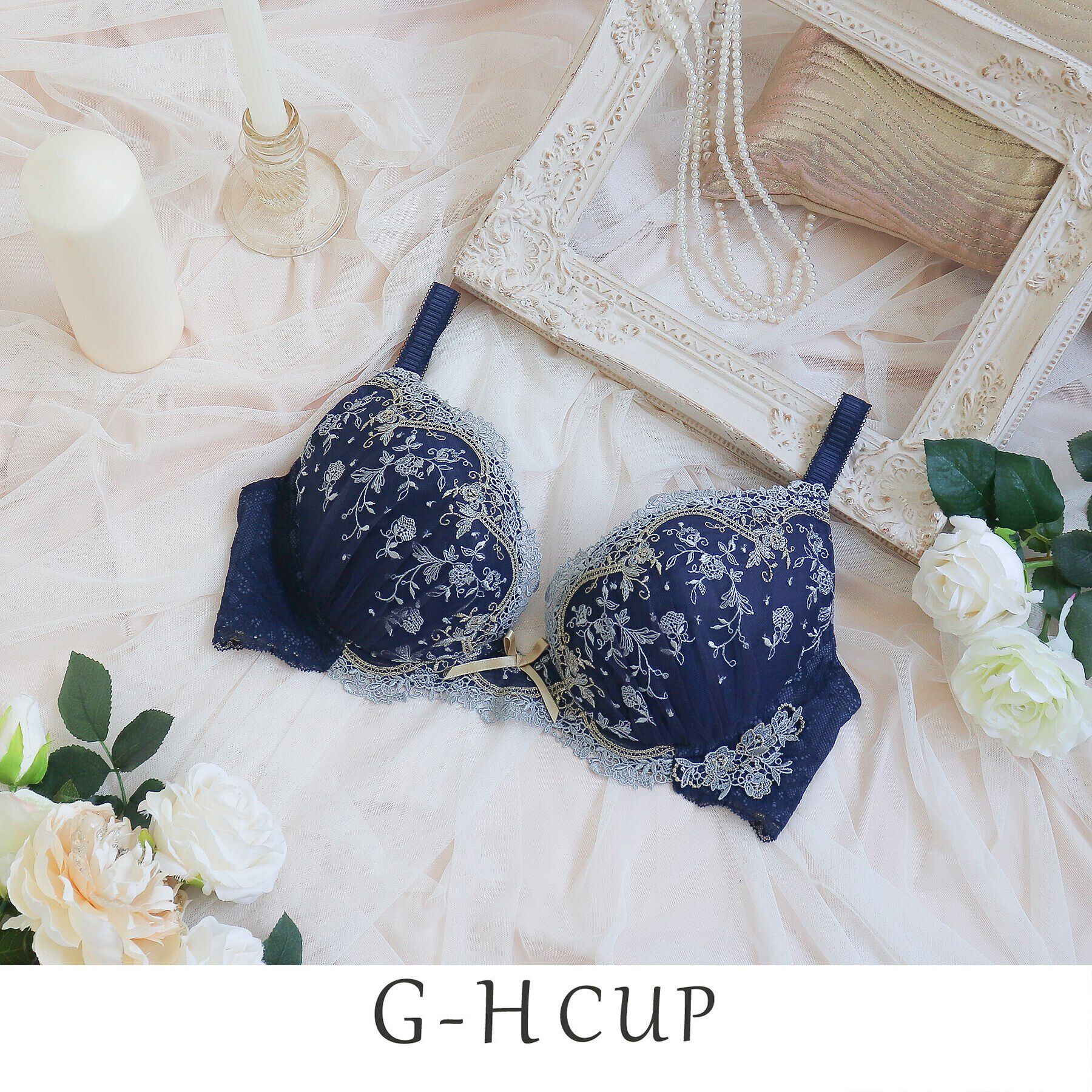 Risa Magli「アリアンナ ブラジャー」|インナー|ネイビー(094)