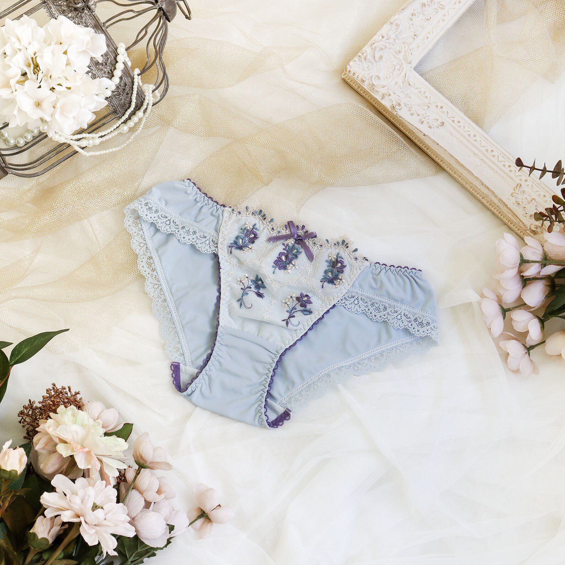 Risa Magli「シーラ ノーマルショーツ」|インナー|ブルー(092)