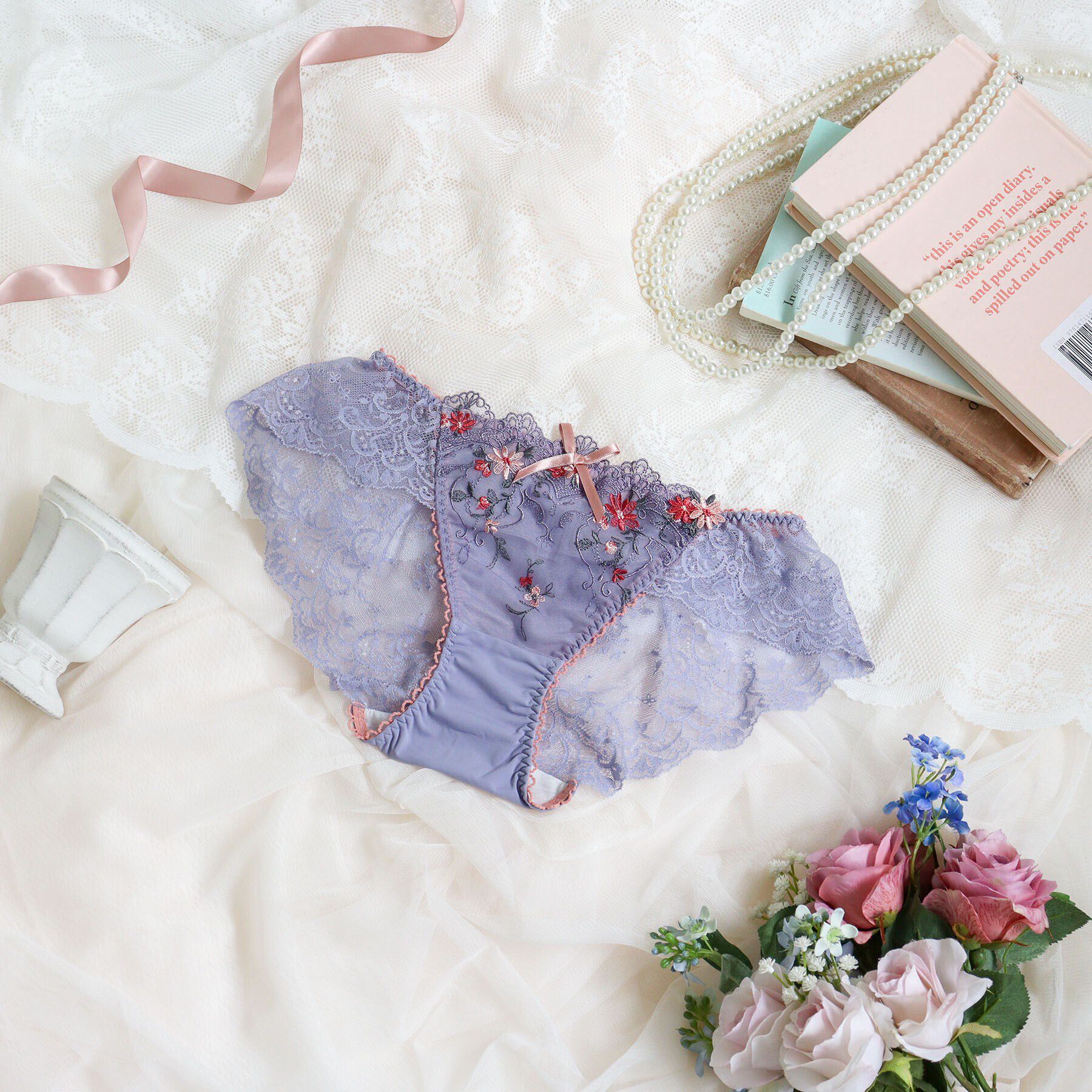 Risa Magli「フィオナ レースショーツ」|インナー|パープル(083)