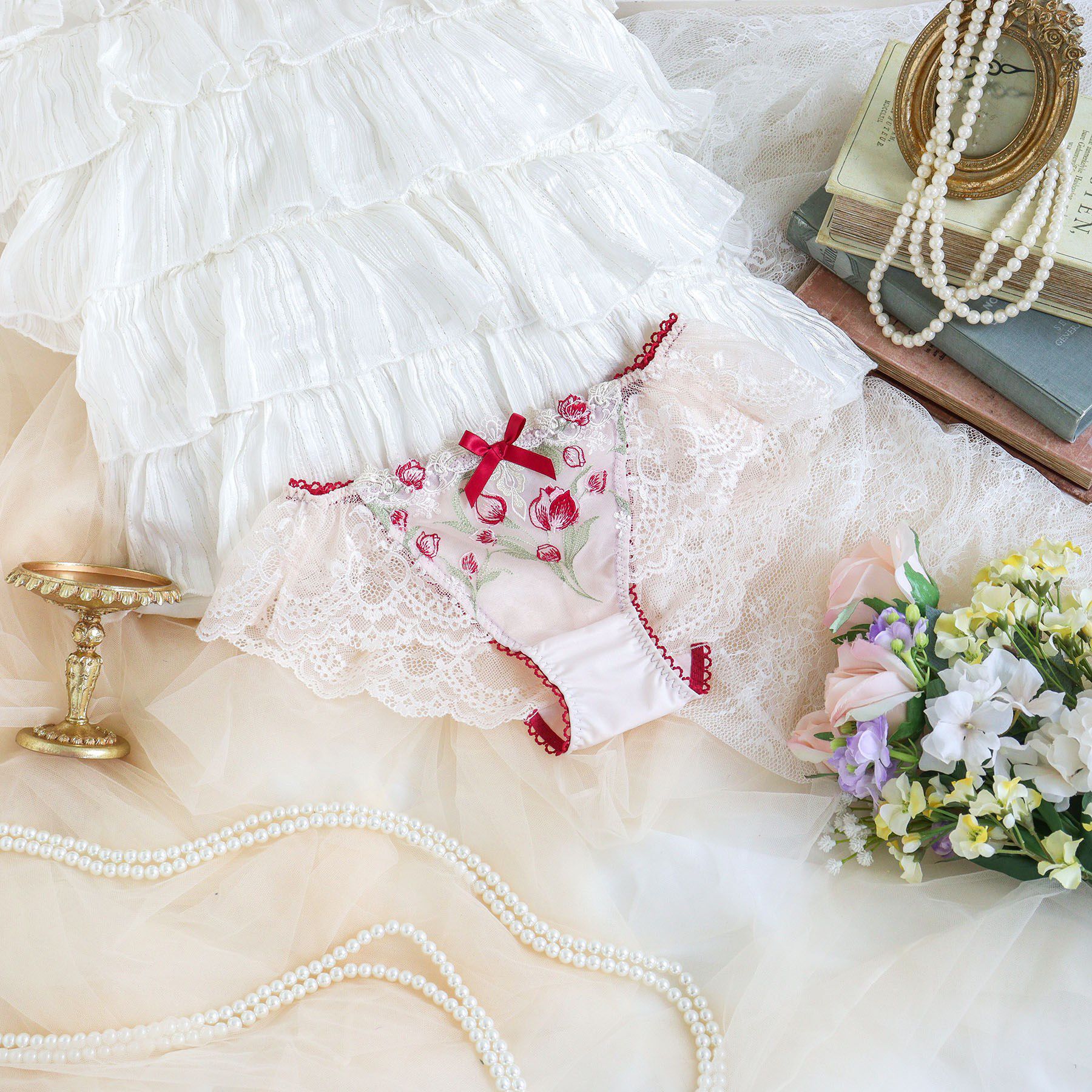 Risa Magli「ラリッサ レースショーツ」|インナー|ローズ(062)