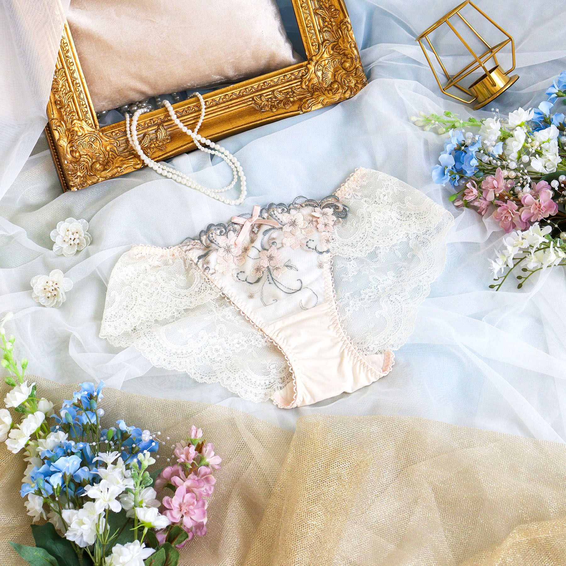 Risa Magli「アイシャ レースショーツ」|インナー|ピンク(071)