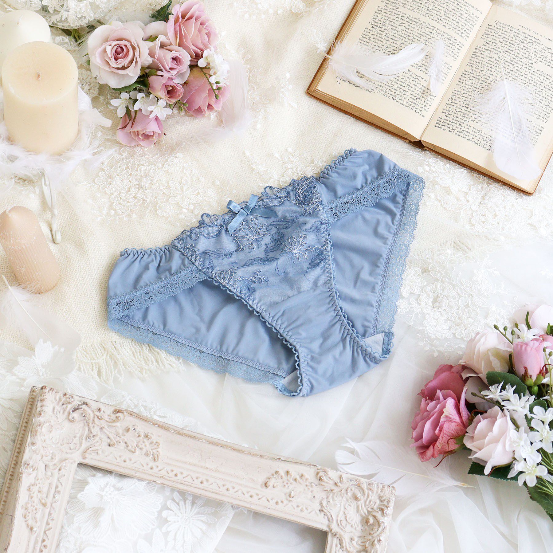 Risa Magli「ナンシー ノーマルショーツ」|インナー|ブルー(092)