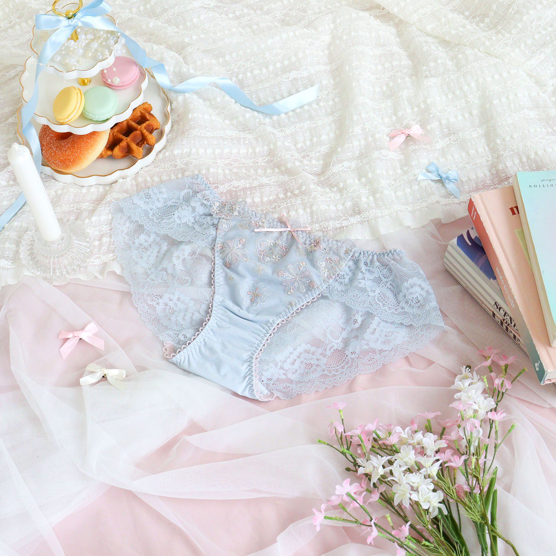 Risa Magli「キャシー レースショーツ」|インナー|ブルー(092)