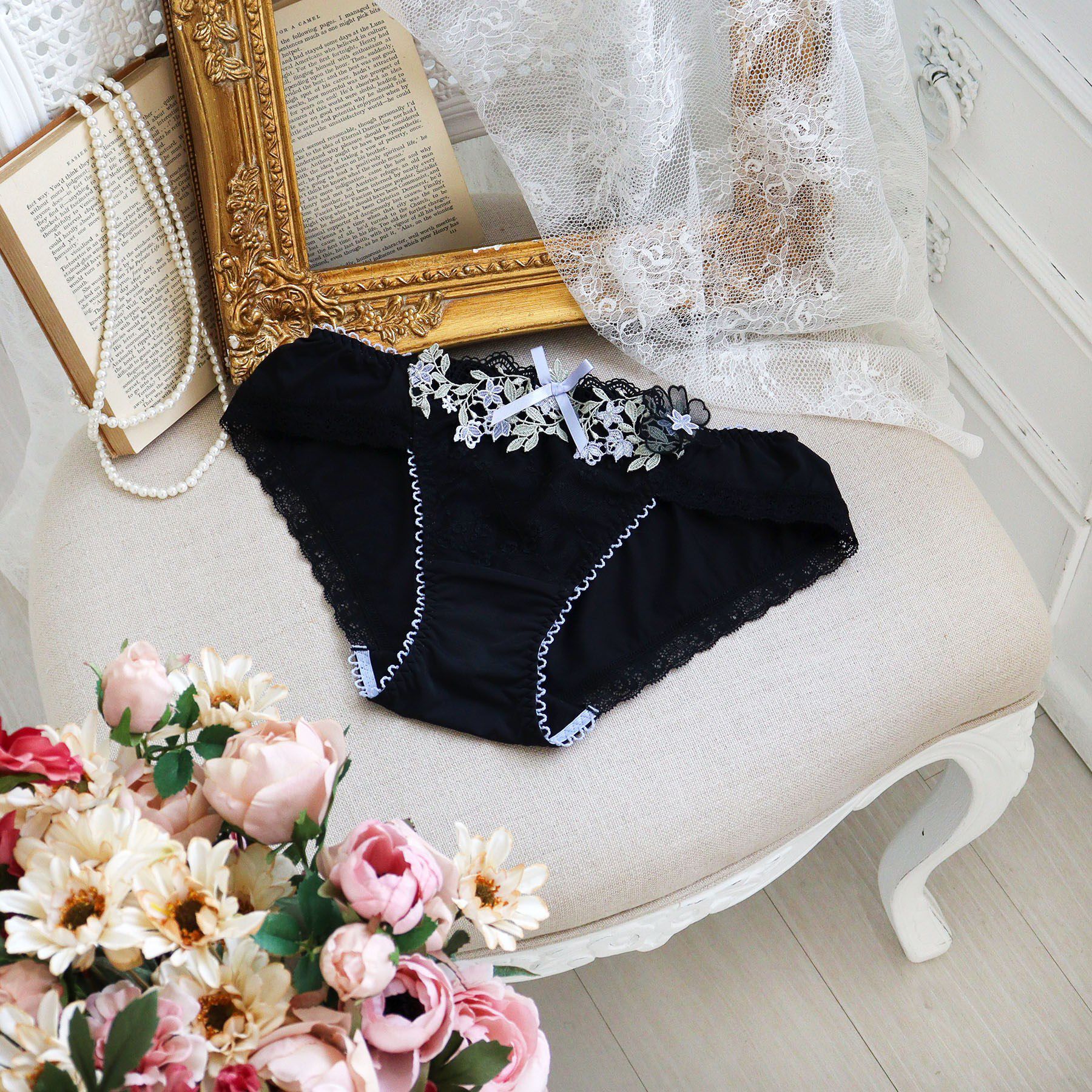 Risa Magli「ジニー ノーマルショーツ」|インナー|ブラック(019)