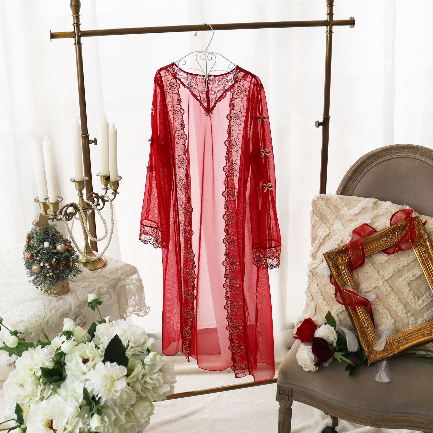 Risa Magli「【アリーナ】 カーディガン」|インナー|レッド(061)