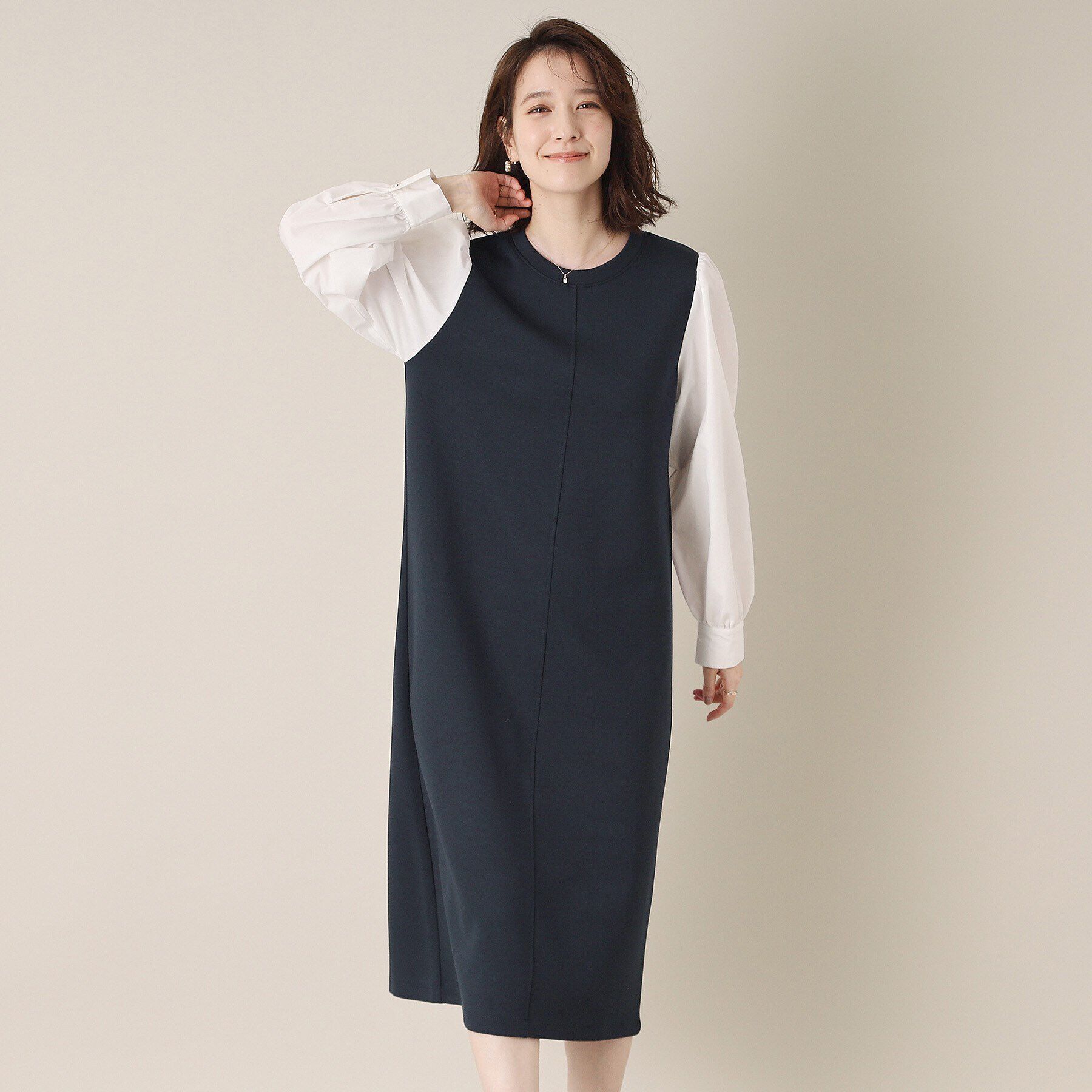 ITS&rsquo;DEMO「【手洗い可】ダンボールジャージーワンピース」|ワンピース|