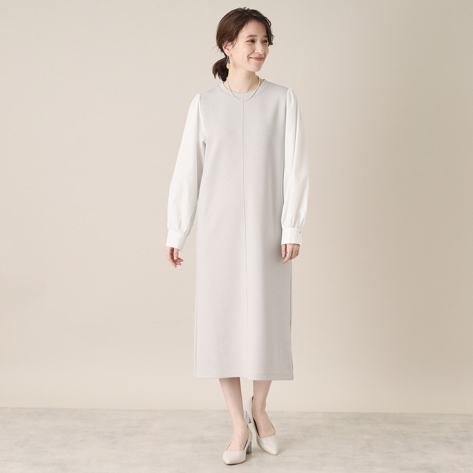 ITS&rsquo;DEMO「【手洗い可】ダンボールジャージーワンピース」|ワンピース|