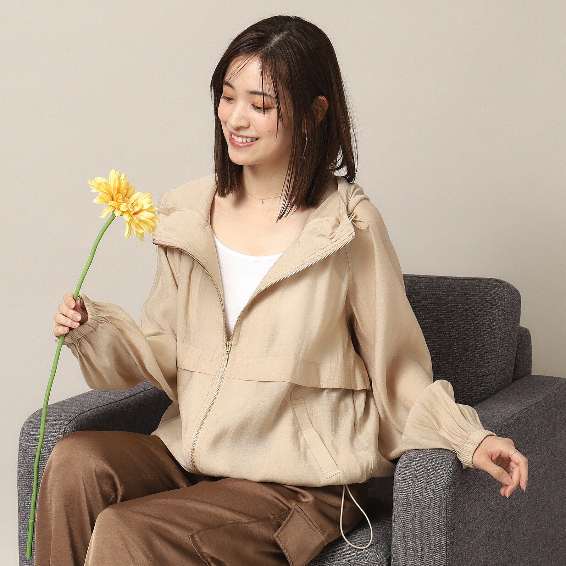 ITS&rsquo;DEMO「【手洗い可】シアーブルゾン」|ブルゾン・スタジャン|ライトベージュ(05