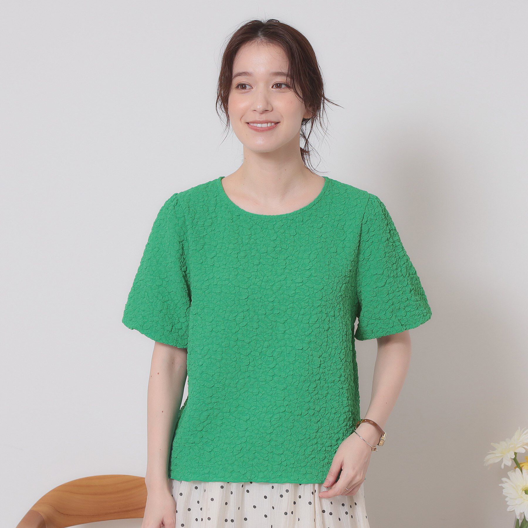 ITS&rsquo;DEMO「【手洗い可】ふくれジャカードプルオーバー」|Tシャツ・カットソー|