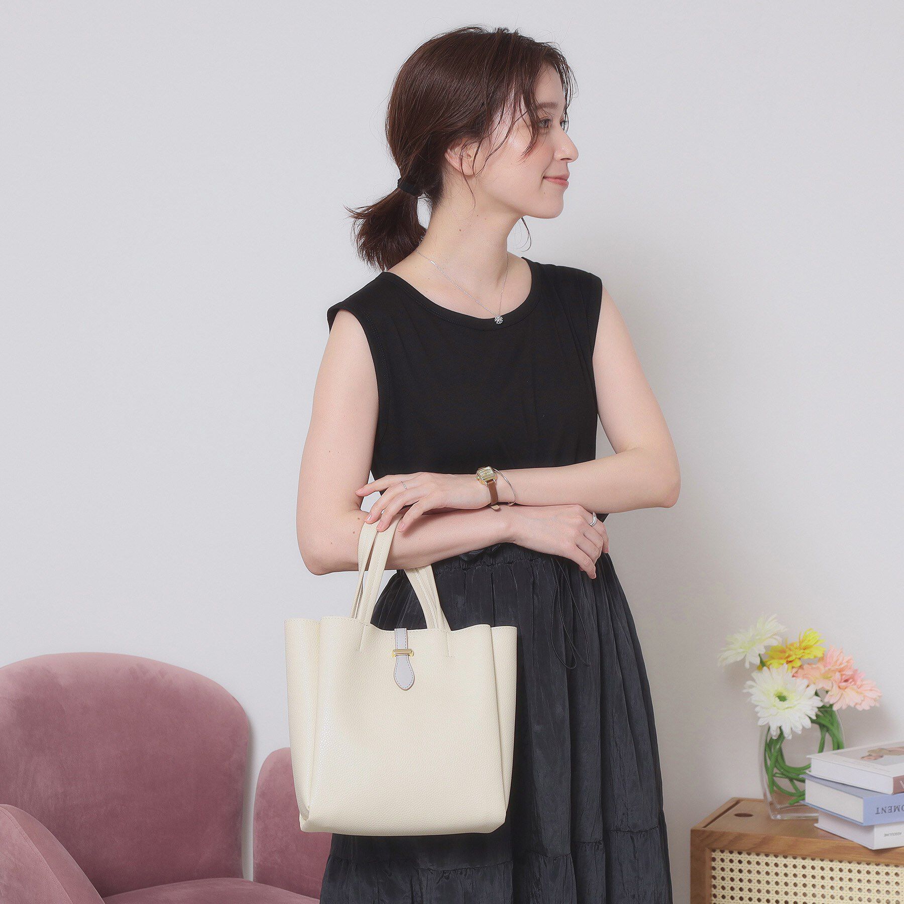 ITS&rsquo;DEMO「ベルト三層ミニトート」|ハンドバッグ|