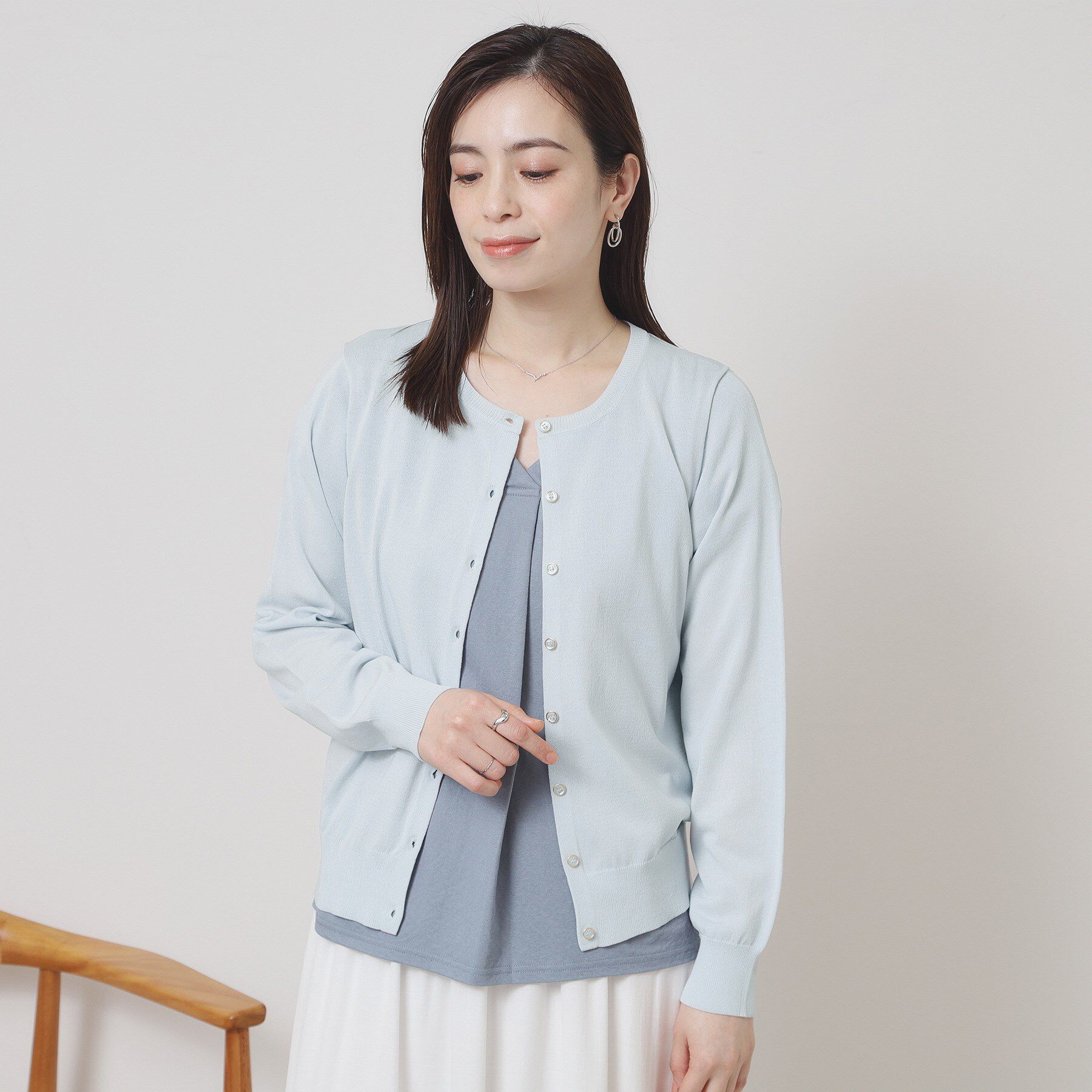 ITS&rsquo;DEMO「【UV／冷感／毛玉防止／手洗い可／M・L展開】クルーニットカーディガン」|カーディガン|