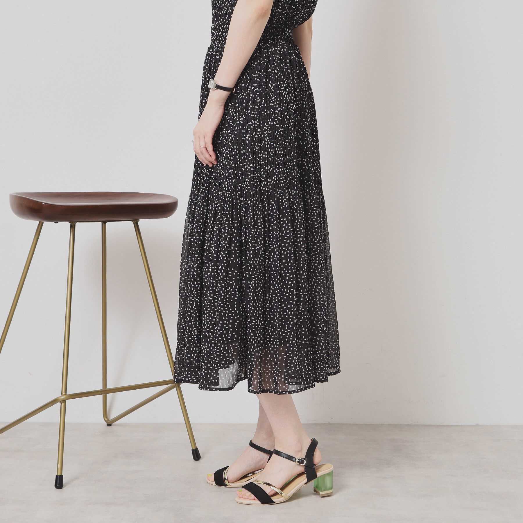 ITS&rsquo;DEMO「【手洗い可／ウエストゴム】楊柳プリーツスカート」|スカート|