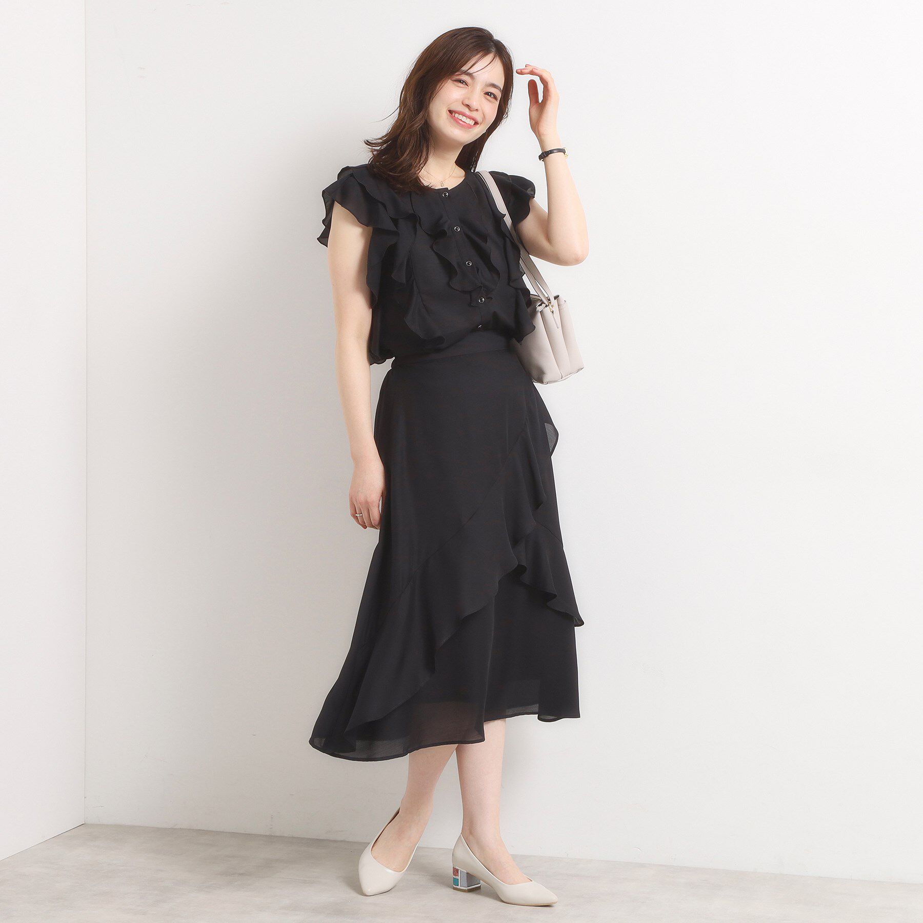 ITS&rsquo;DEMO「【手洗い可／セットアップ可】シアーフリルブラウス」|シャツ・ブラウス|