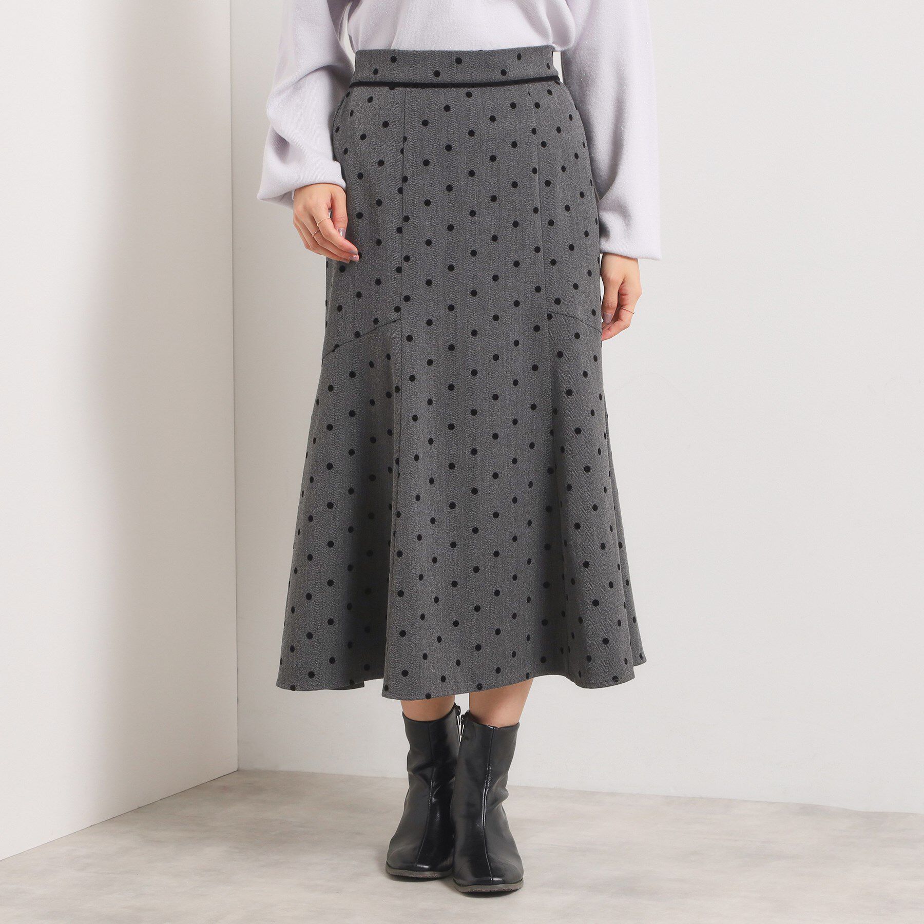 ITS&rsquo;DEMO「【手洗い可/ウエストゴム】ヘリンボーンマーメイドスカート」|スカート|