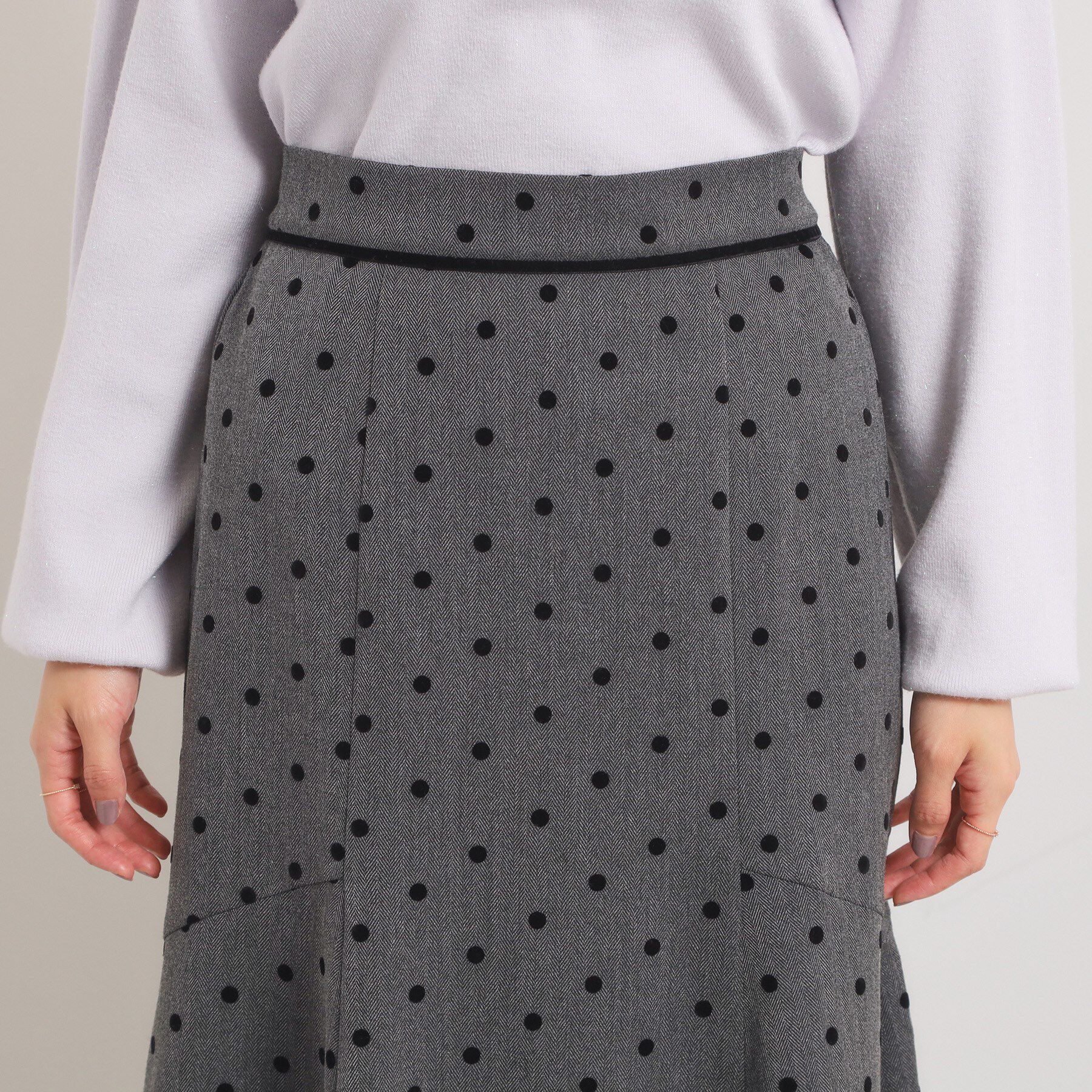 ITS&rsquo;DEMO「【手洗い可/ウエストゴム】ヘリンボーンマーメイドスカート」|スカート|