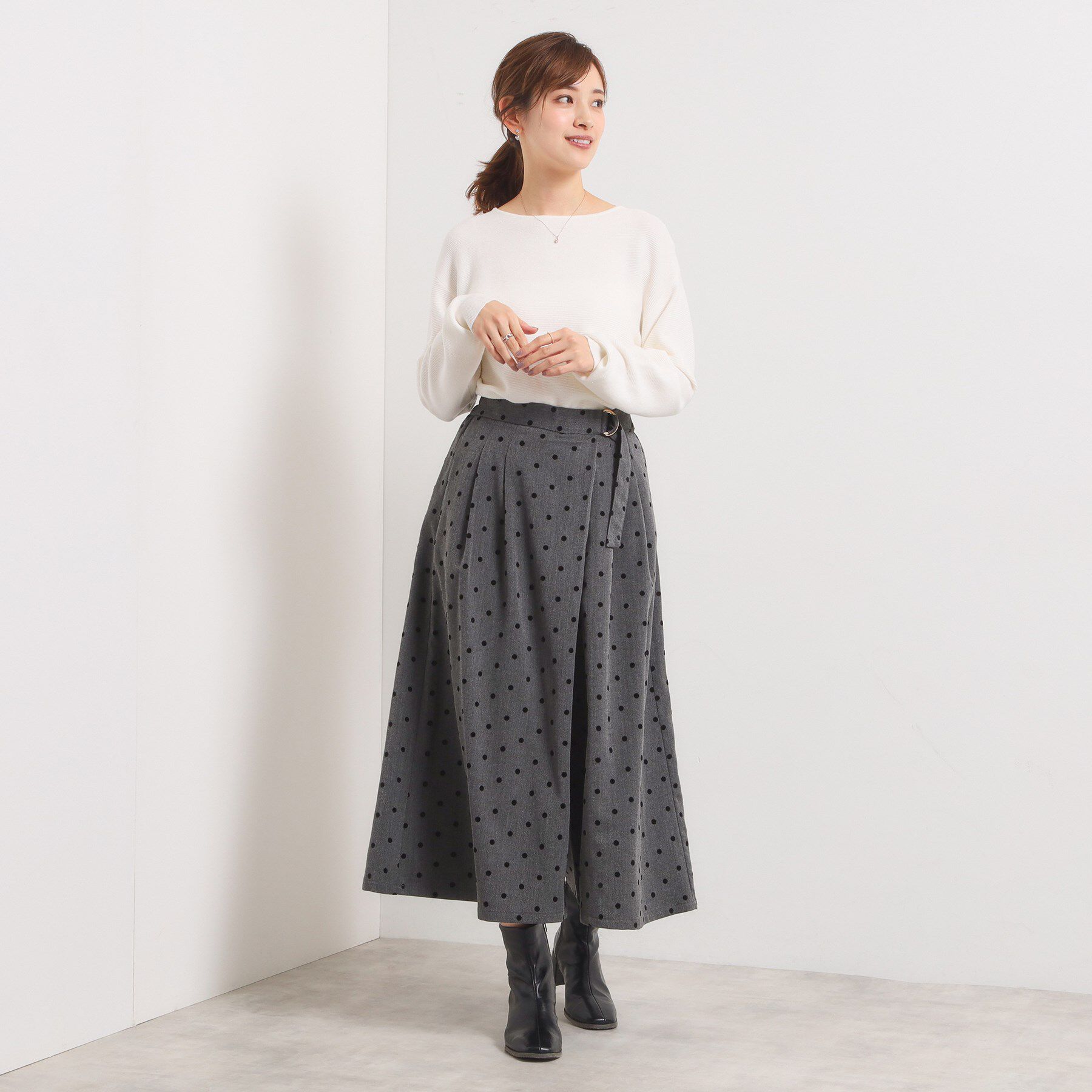 ITS&rsquo;DEMO「【手洗い可／ウエストゴム】ヘリンボーンスカンツ」|その他|