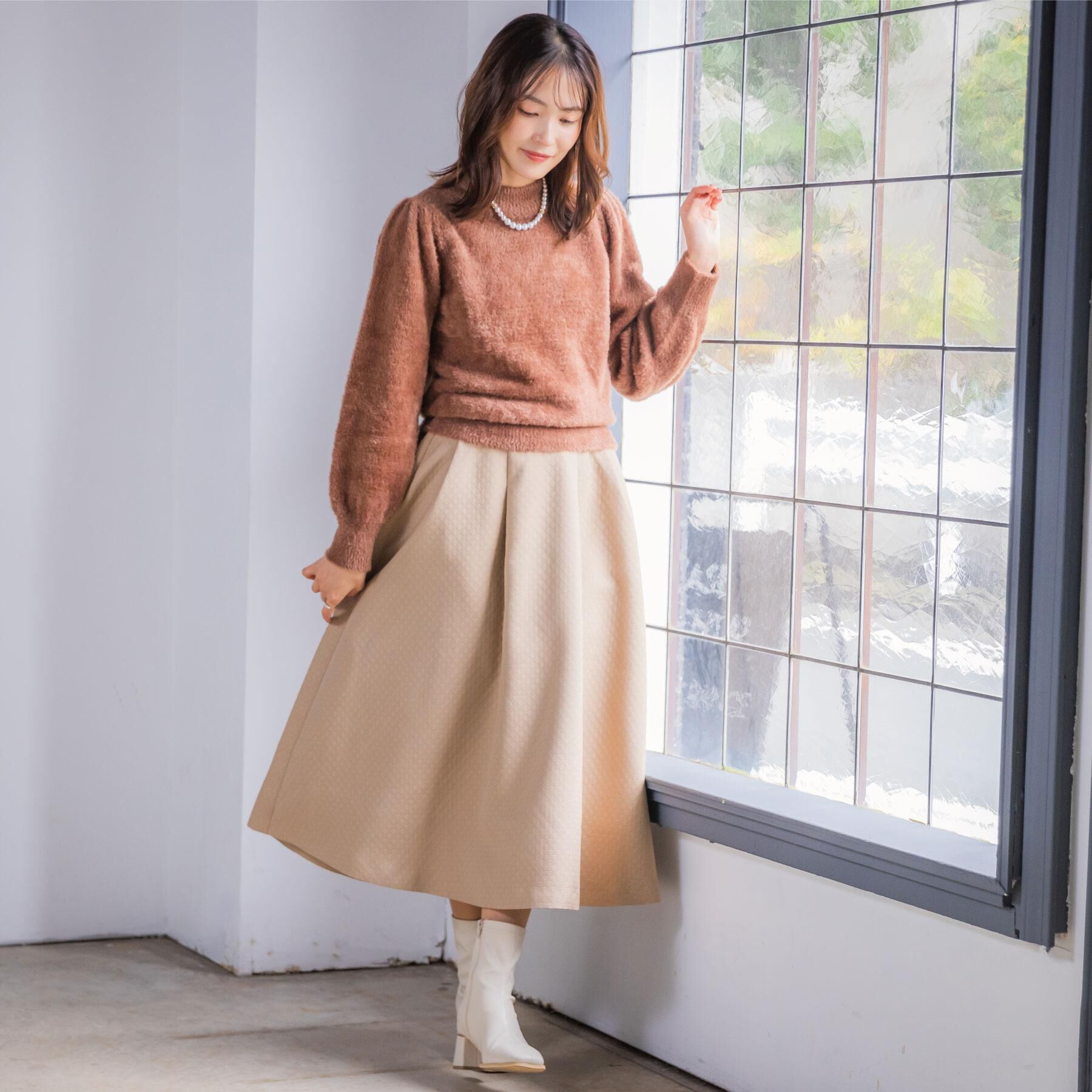 ITS&rsquo;DEMO「【手洗い可】フェザーヤーンパフスリーブニット」|ニット・セーター|