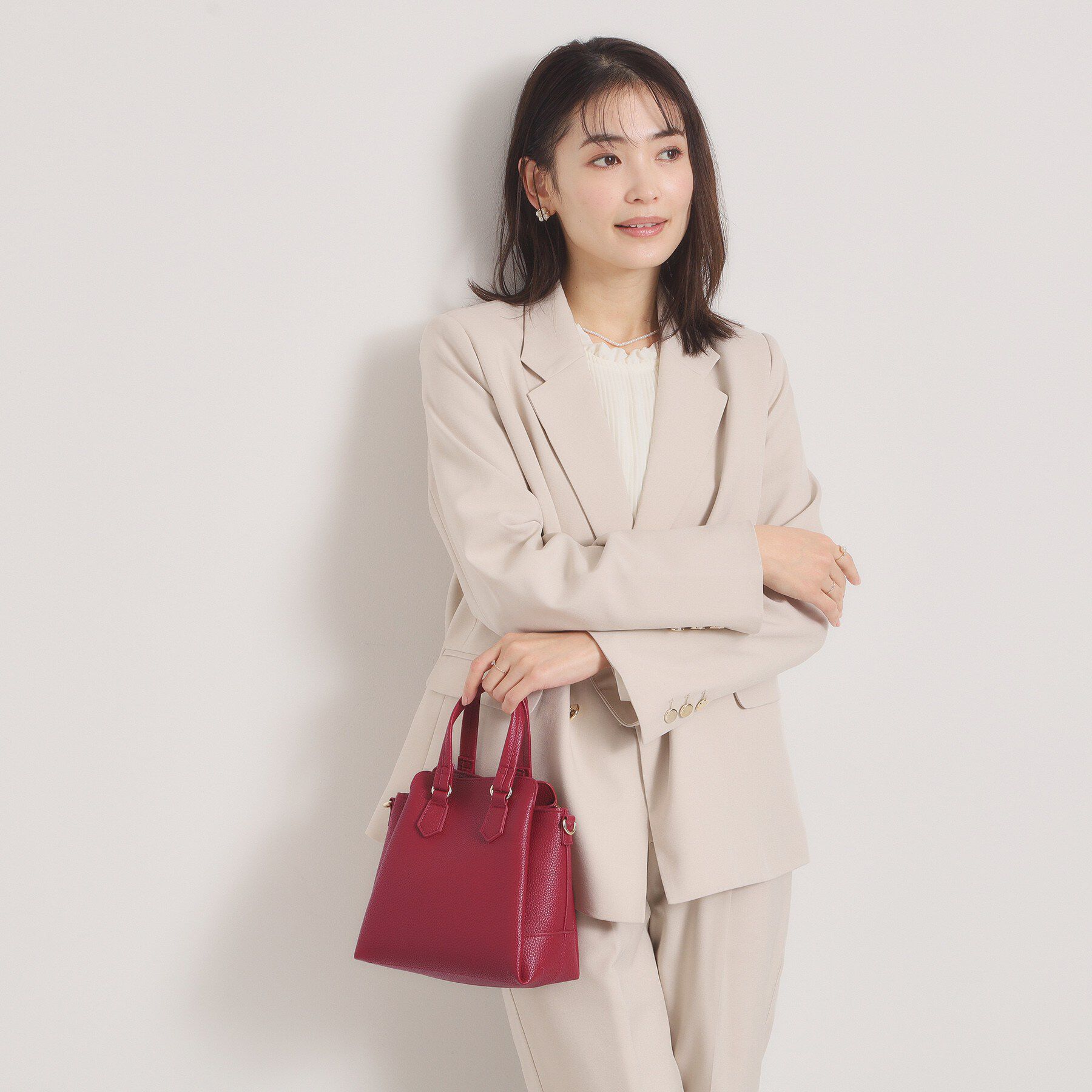 ITS&rsquo;DEMO「＜楽もち＞軽量PU三層2WAYトート」|ハンドバッグ|