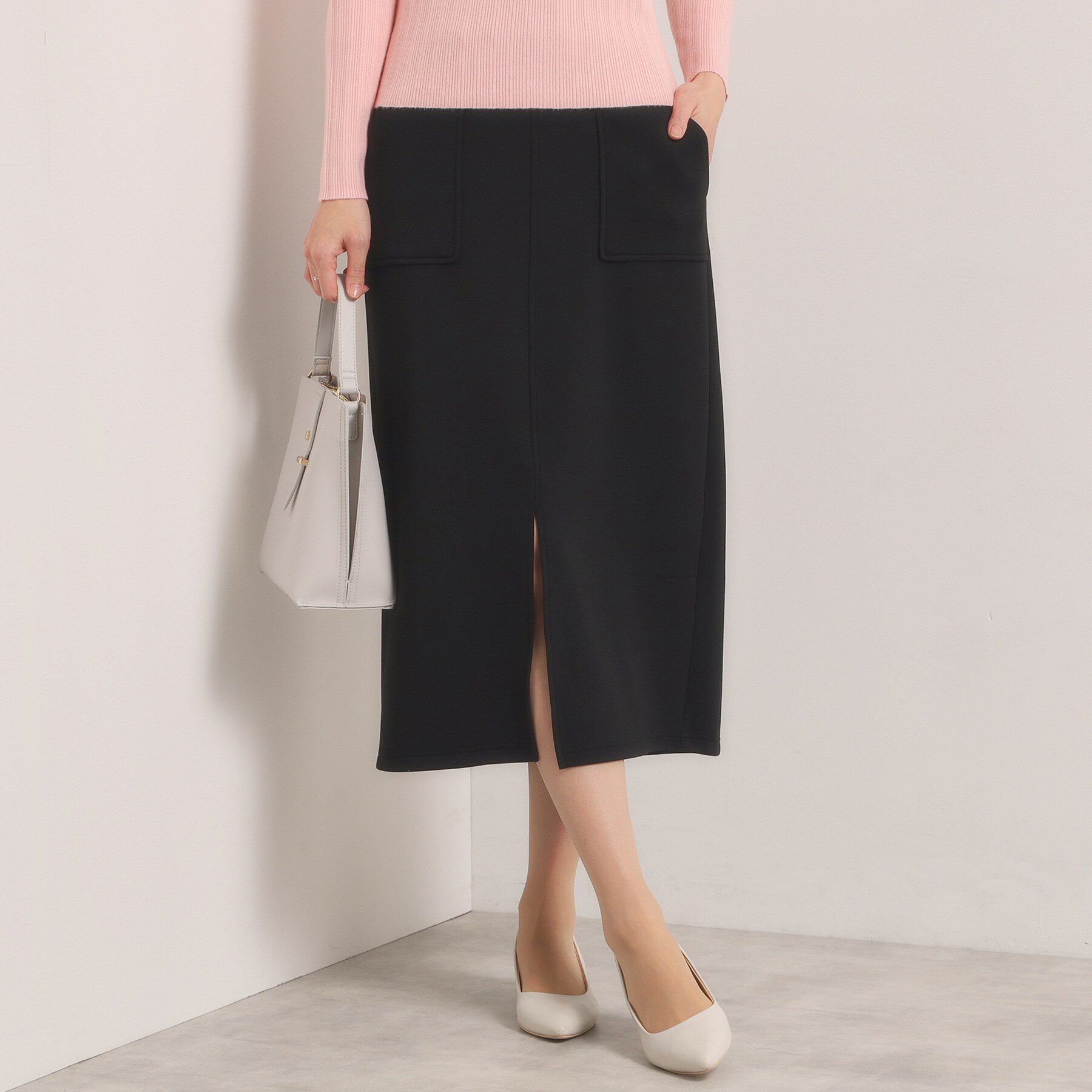 ITS&rsquo;DEMO「【洗濯機OK／花粉防止】ダンボールタイトスカート」|スカート|ブラック(019)