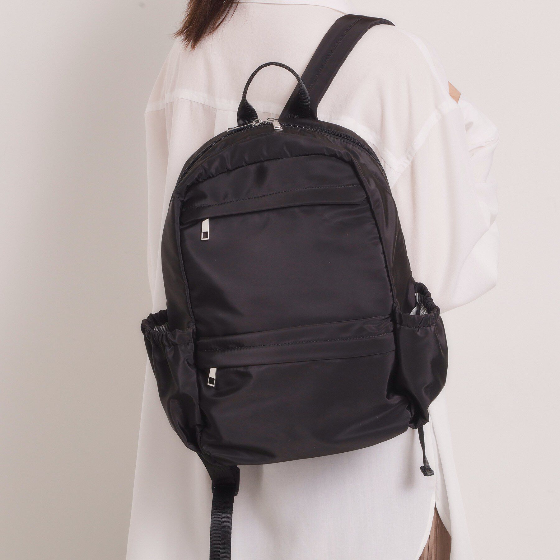 ITS&rsquo;DEMO「【6ポケット】裏地ストライプリュック」|リュック|ブラック(019)