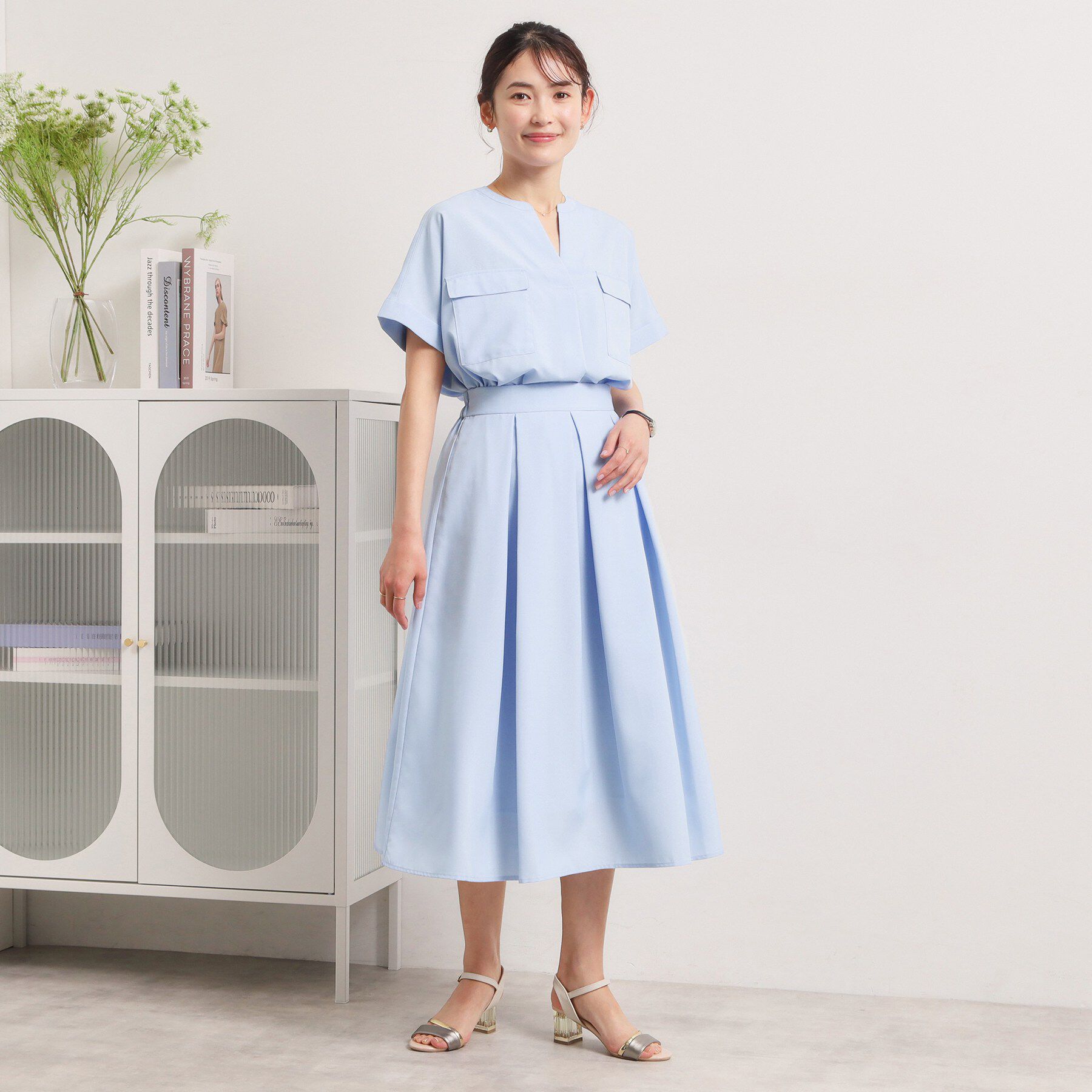 ITS&rsquo;DEMO「【UVケア／洗濯機OK／接触冷感／吸水速乾】麻調合繊ポケ付きブラウス」|シャツ・ブラウス|