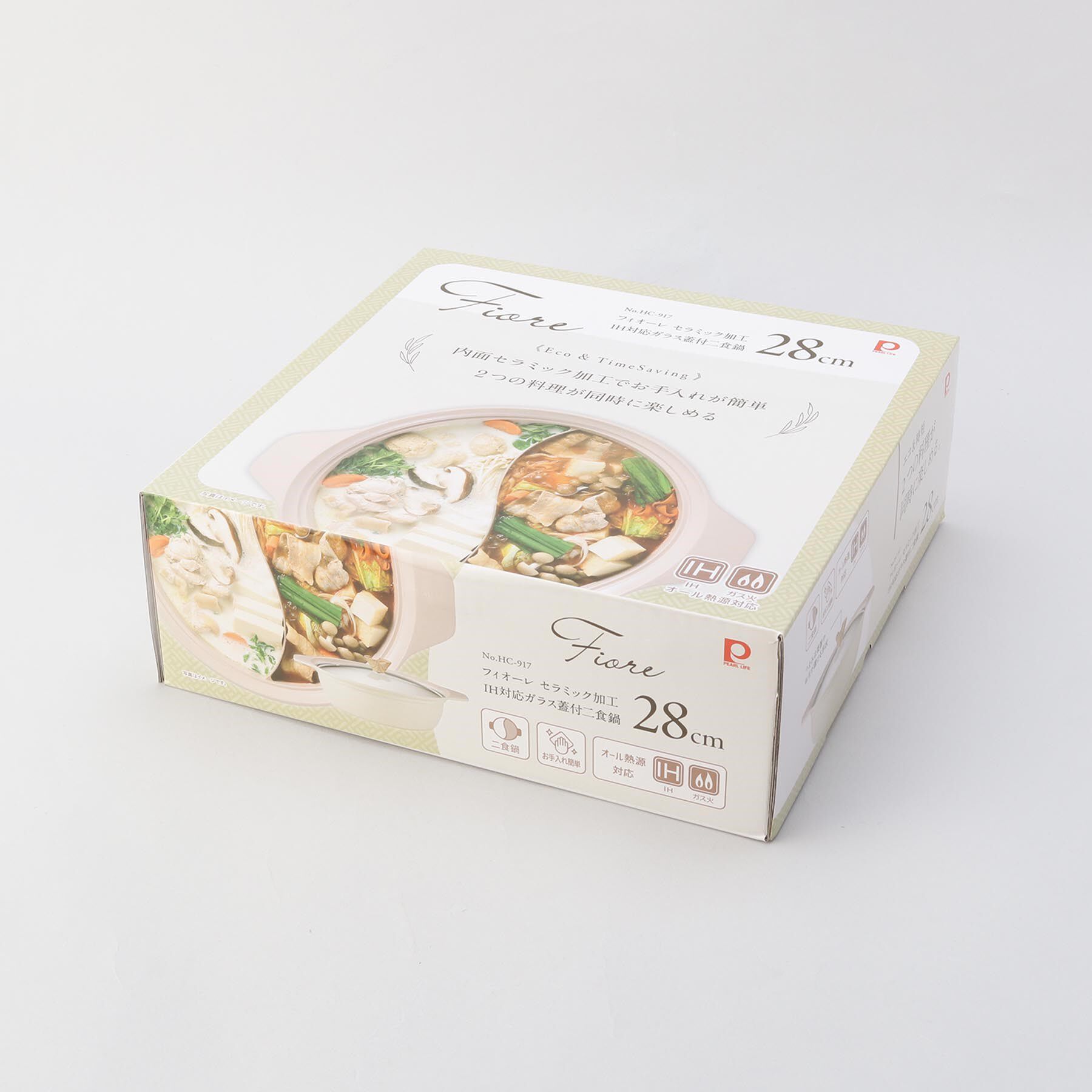 212 KITCHEN STORE「フィオーレ セラミック加工IH対応ガラス蓋付二食鍋28cm」|食器・キッチングッズ|