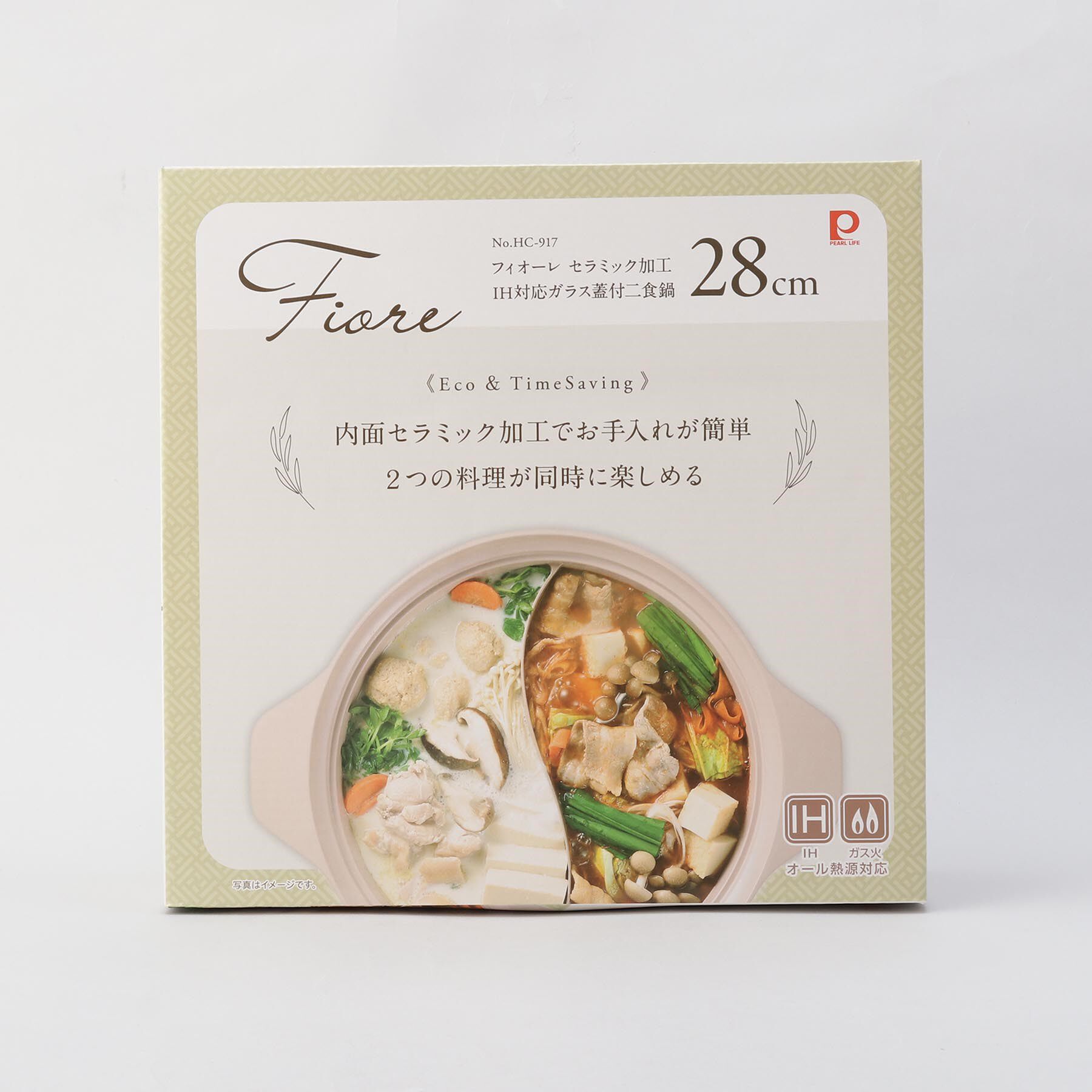 212 KITCHEN STORE「フィオーレ セラミック加工IH対応ガラス蓋付二食鍋28cm」|食器・キッチングッズ|