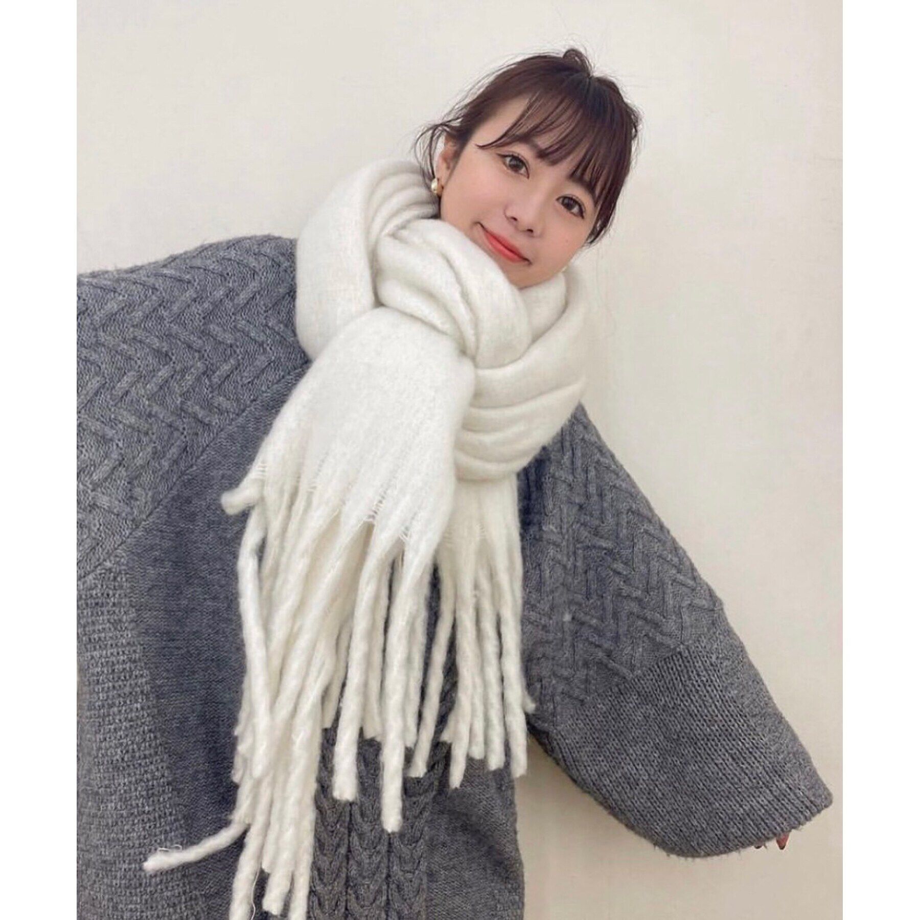 Ober Tashe「アレンジしやすい250cm カラフルボリュームストールマフラー　累計販売約5000枚【防寒／マフラー」|ストール|