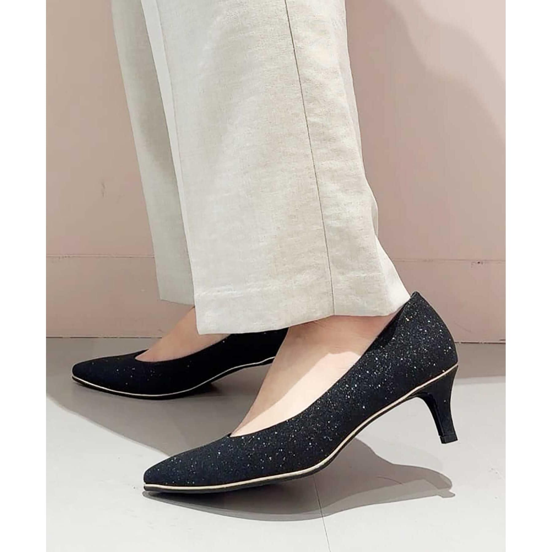 ESPERANZA「履きやすいパンプスヒール約5.5cm/グリッター」|パンプス|