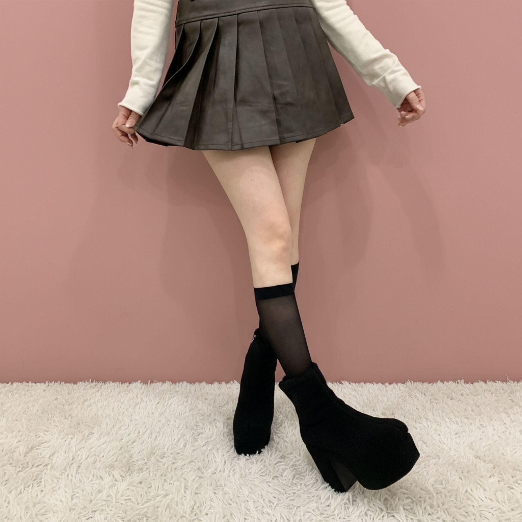 csT&P「スクウェアヒールストレッチブーツ」|ショートブーツ|