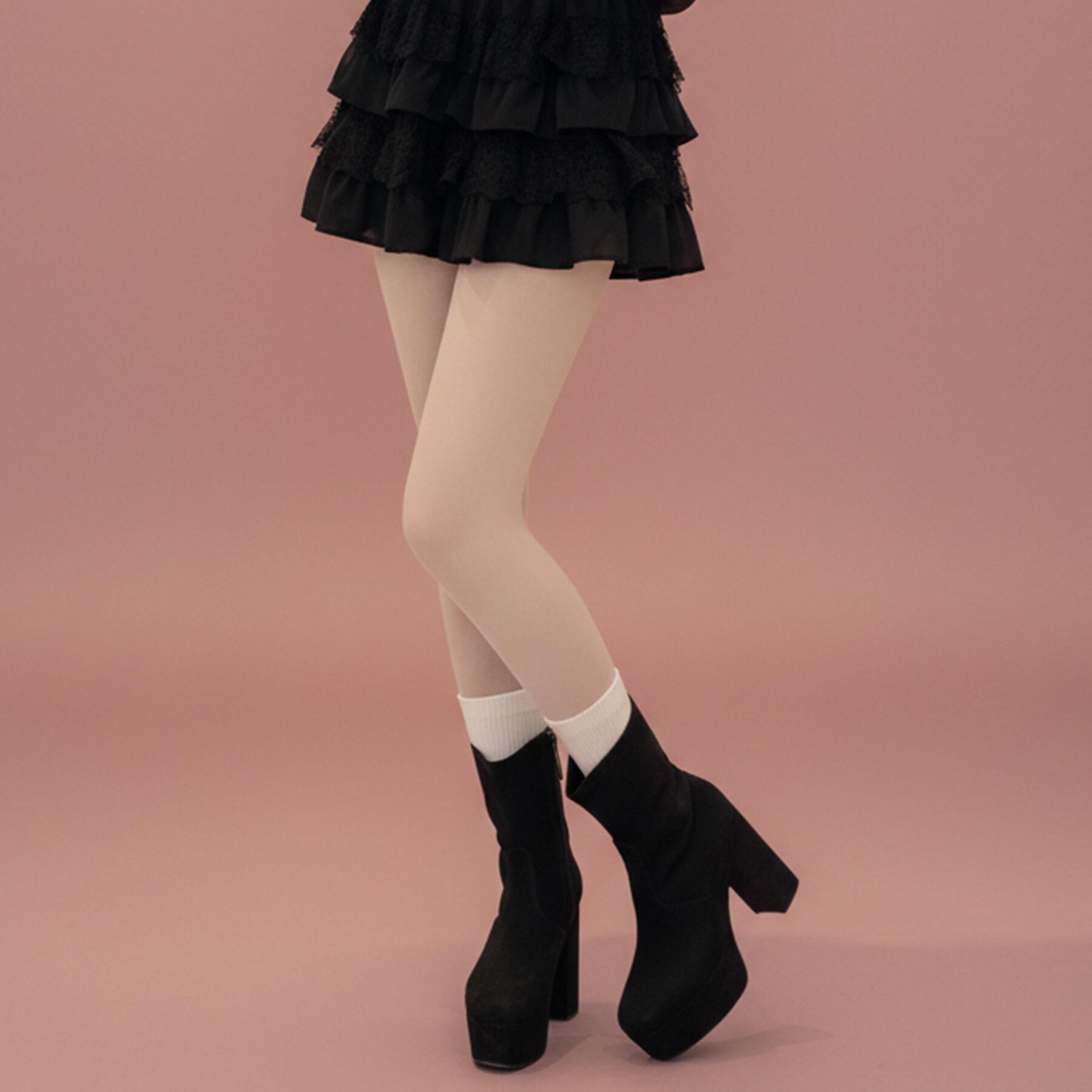 csT&P「スクウェアヒールストレッチブーツ」|ショートブーツ|