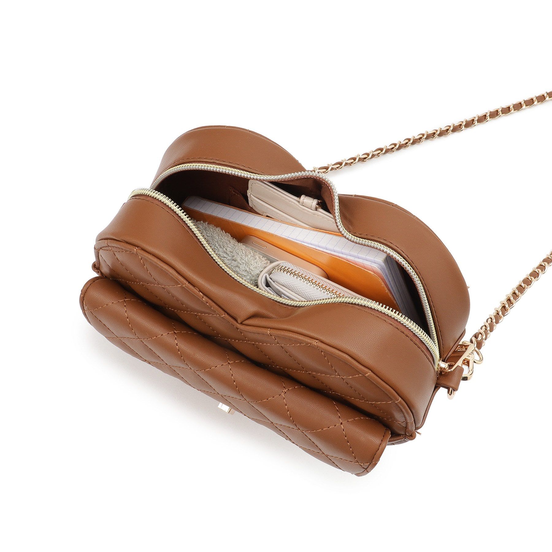 Ober Tashe「ハート キルト チェーンベルト ショルダーバッグ」|ショルダー・メッセンジャー|