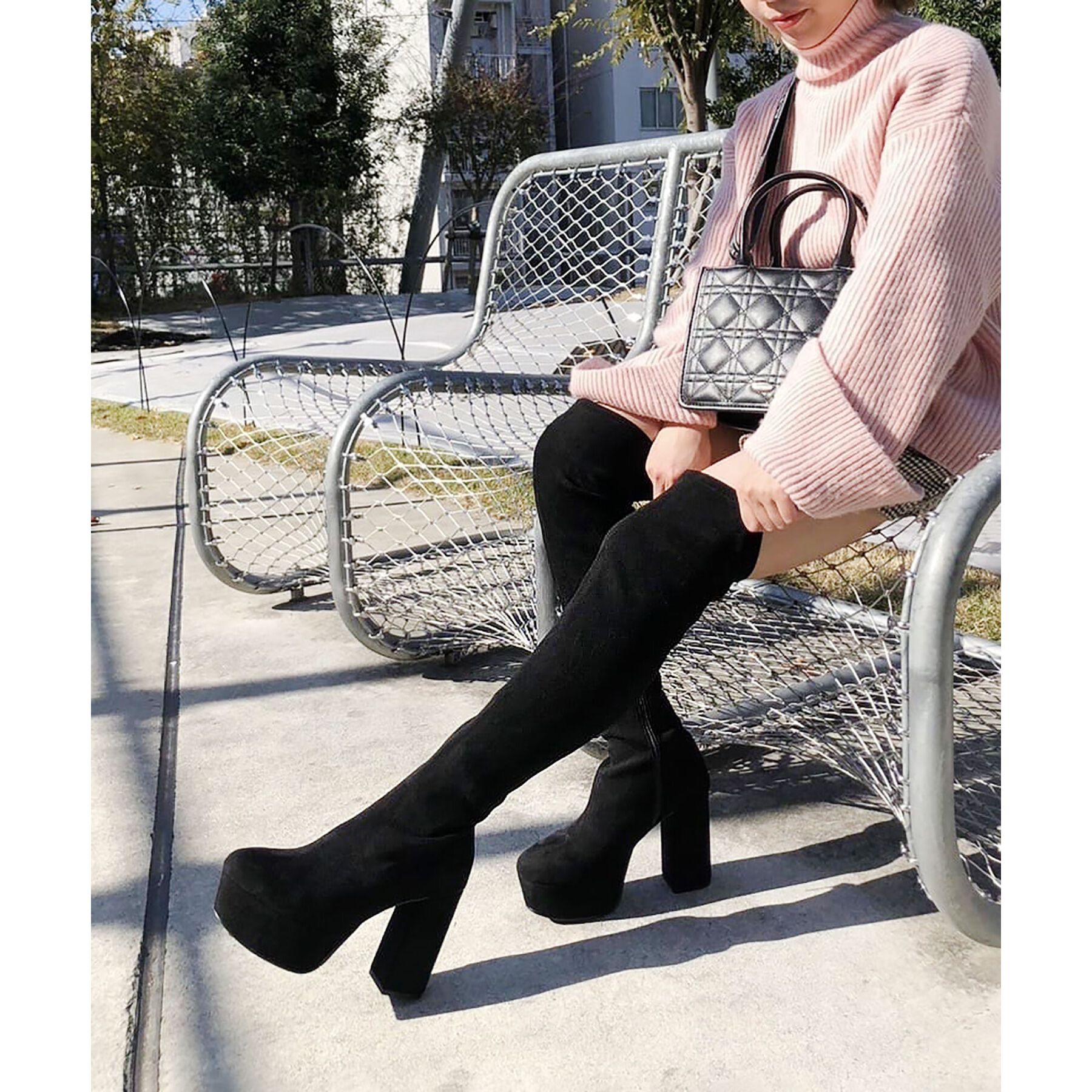 ESPERANZA「厚底ラク盛りニーハイブーツ」|ショートブーツ|