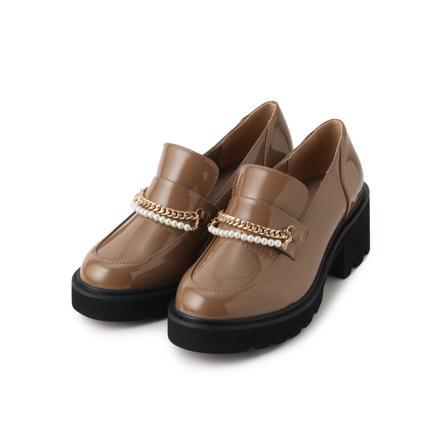 ESPERANZA「チェーン＆パール調モチーフローファー 24SS」|パンプス|ｵｰｸ(234)