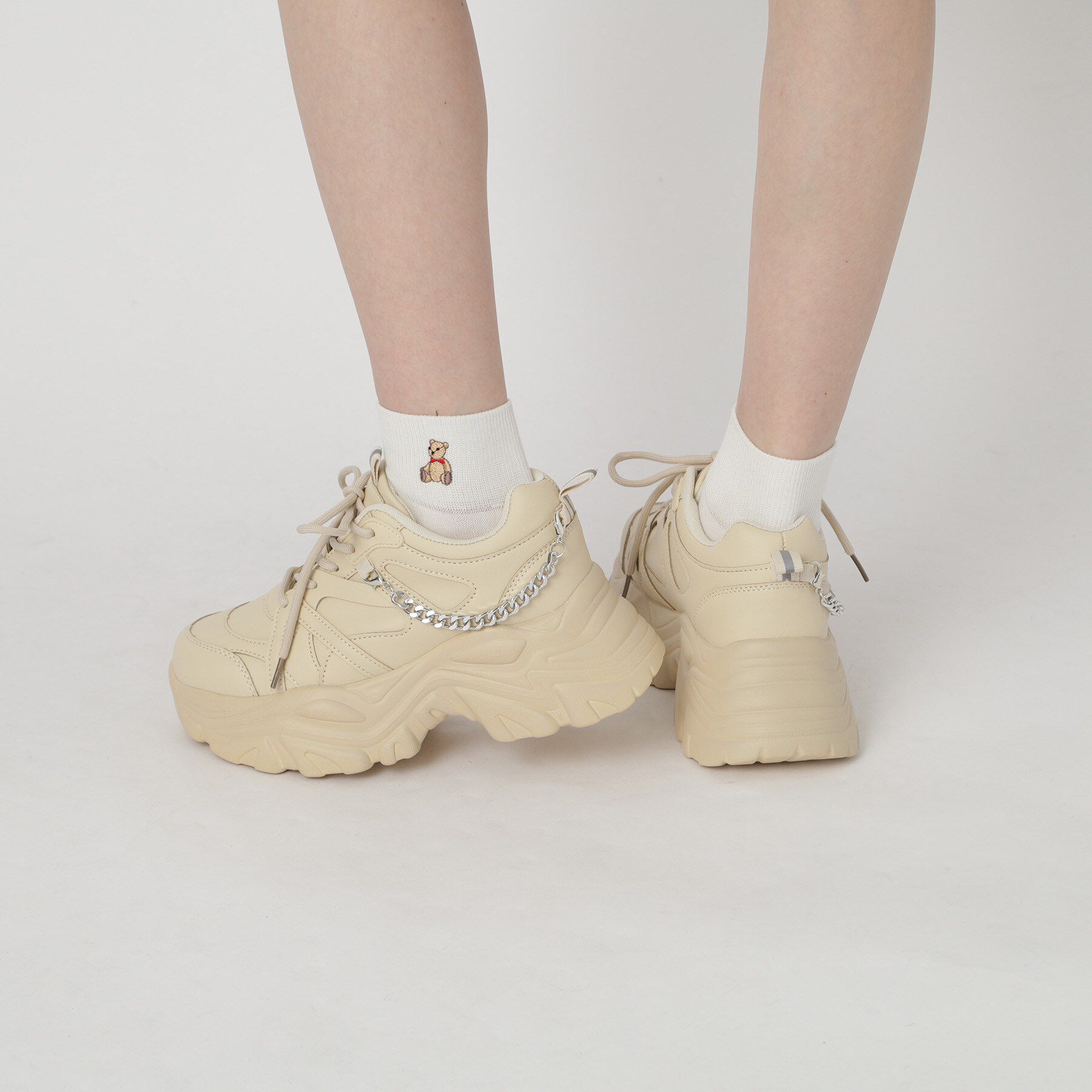 csT&P「【2WAYチェーン付き】軽量ボリュームソール厚底スニーカー」|スニーカー|