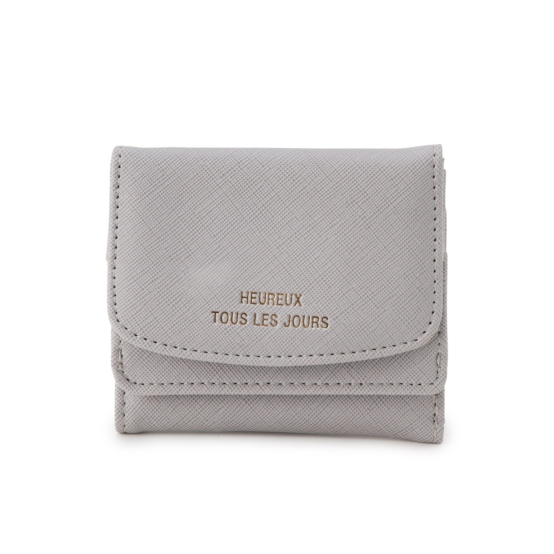 Ober Tashe「角シボ合皮コンパクトミニ財布 折財布 ミニサイズ」|財布|ﾗｲﾄｸﾞﾚｰ(011)