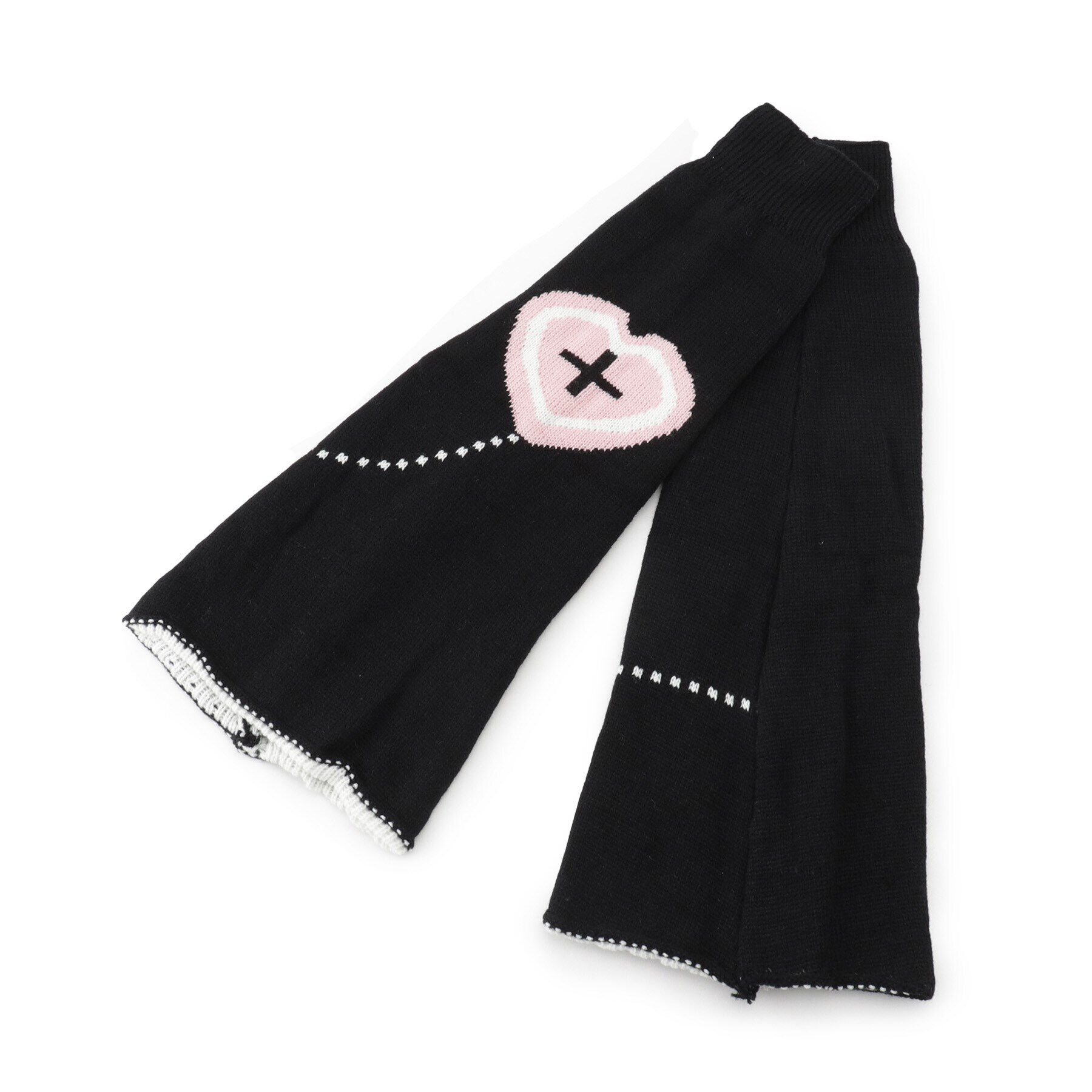 Doll Kiss「ハートクロスレッグカバー」|レッグウォーマー|ﾌﾞﾗｯｸ(019)