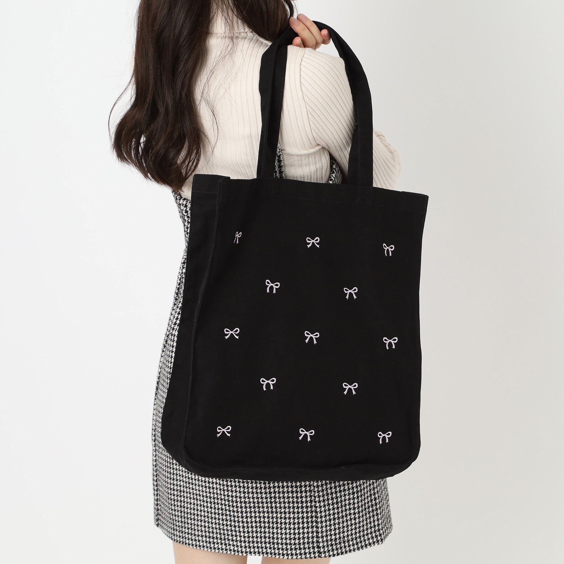 Ober Tashe「【新生活・新学期】リボン刺繍キャンバストートバッグ」|トートバッグ|